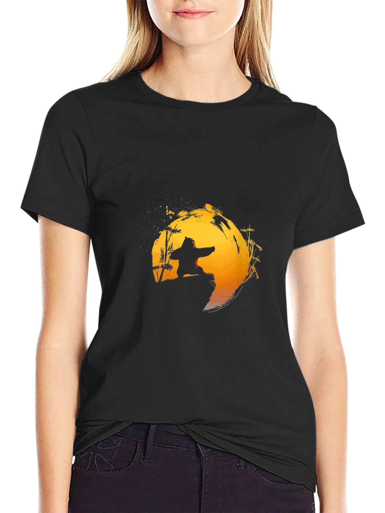 Black Kung Fu Sunset T-Shirt - Martial Arts Graphic Tee view 2