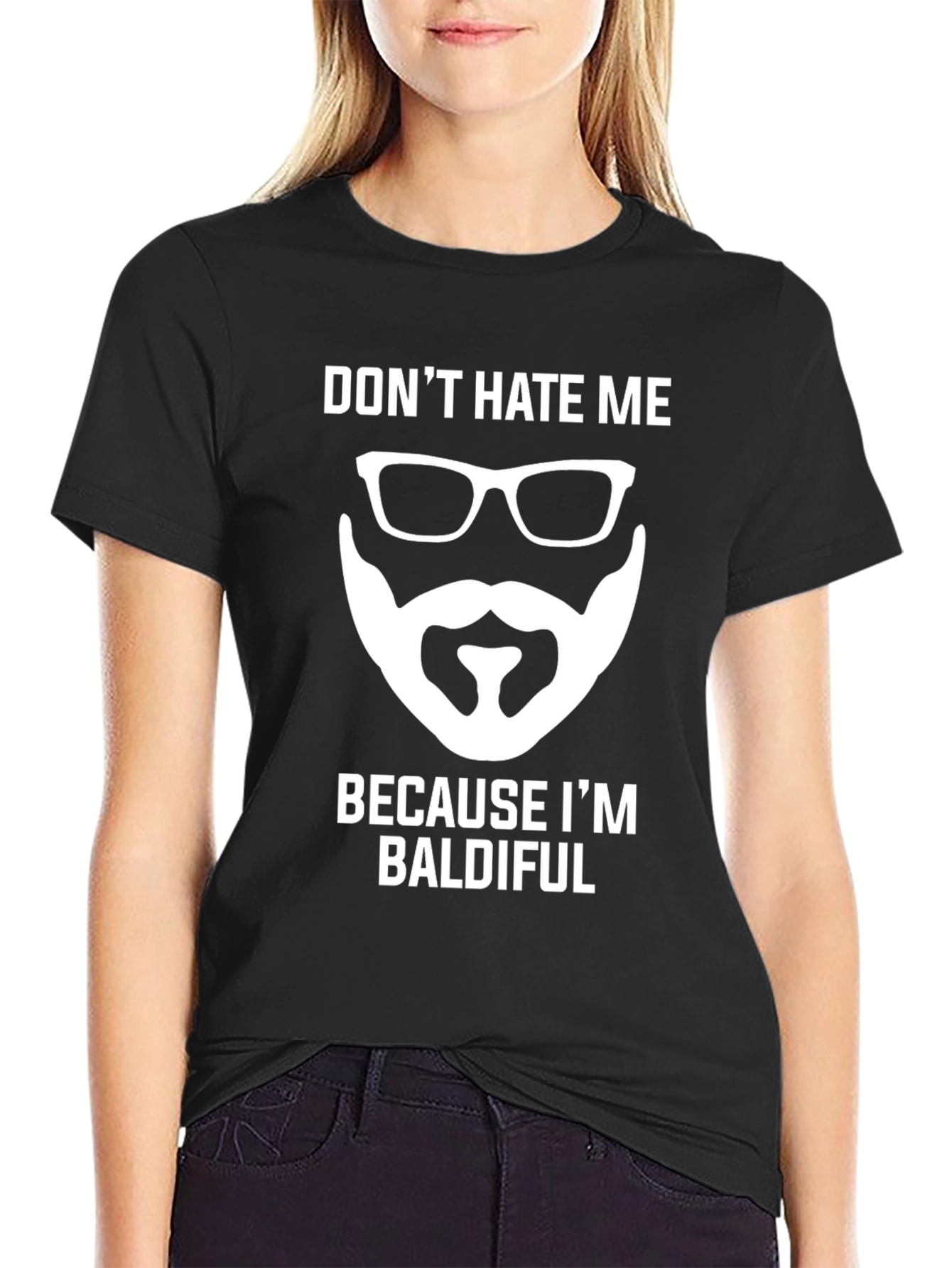 Black Baldiful Graphic Tee - Funny Men's T-Shirt view 2