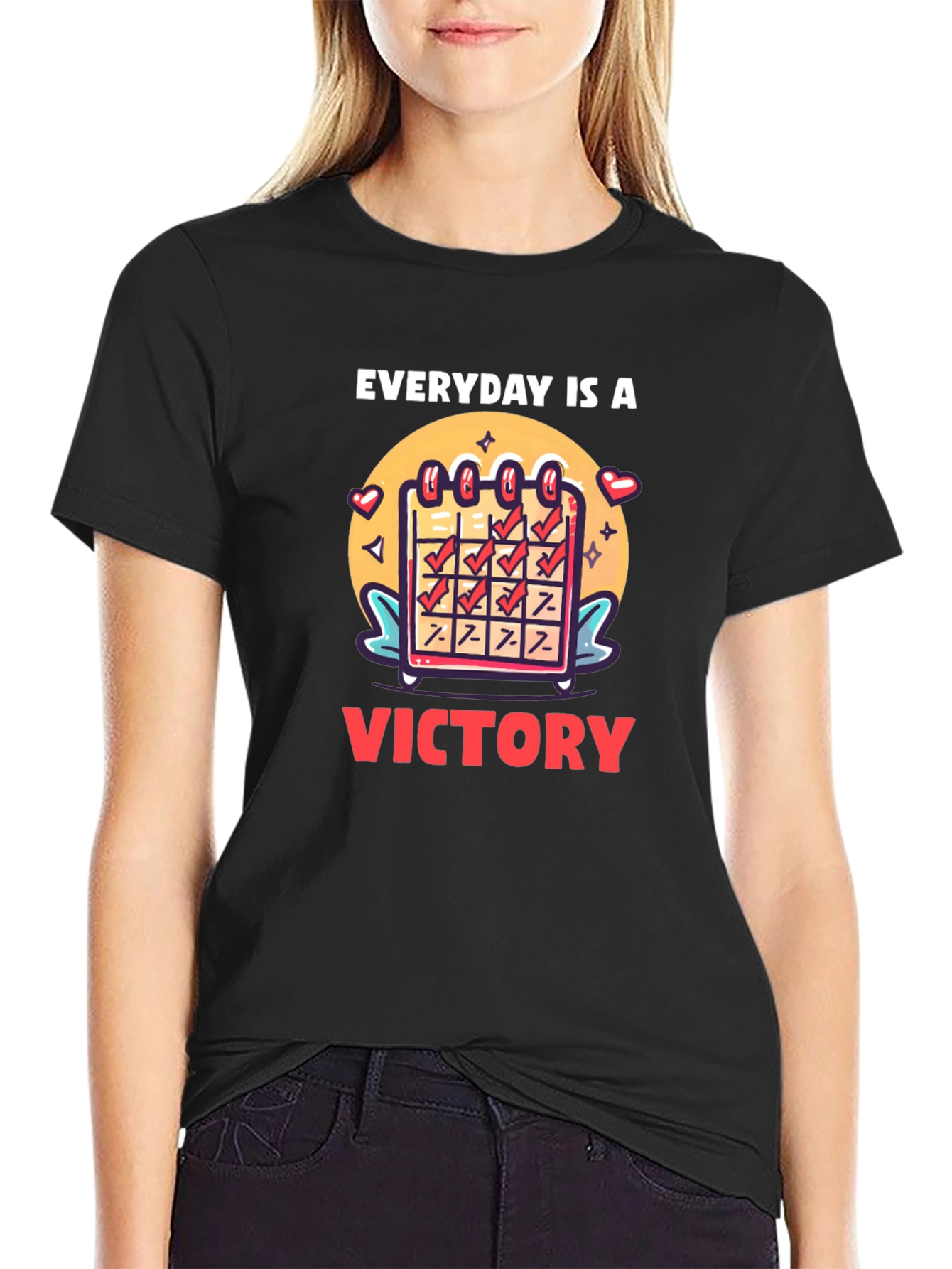 Black Everyday is a Victory Graphic Tee - Motivational T-Shirt view 2