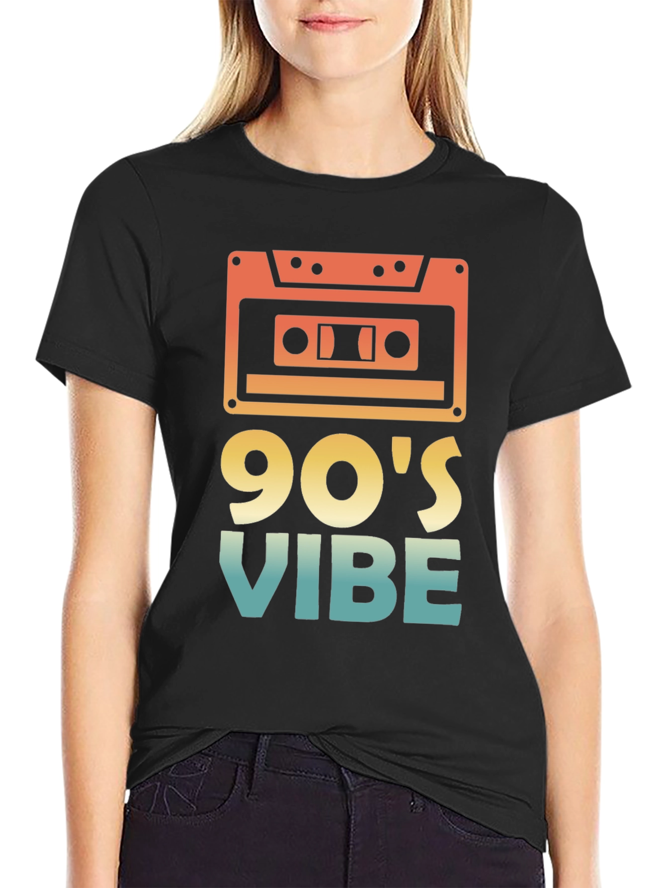 Black Retro 90's Vibe Graphic Tee view 2