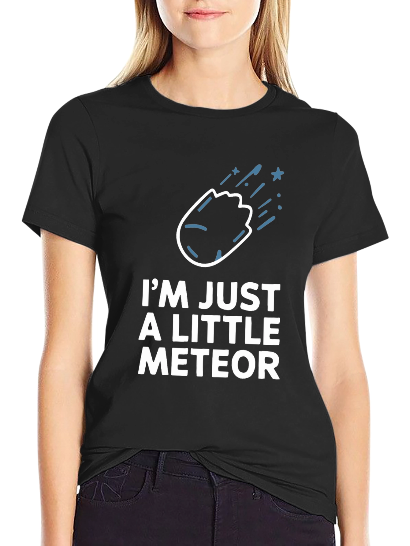 Black I'm Just a Little Meteor Graphic Tee view 2
