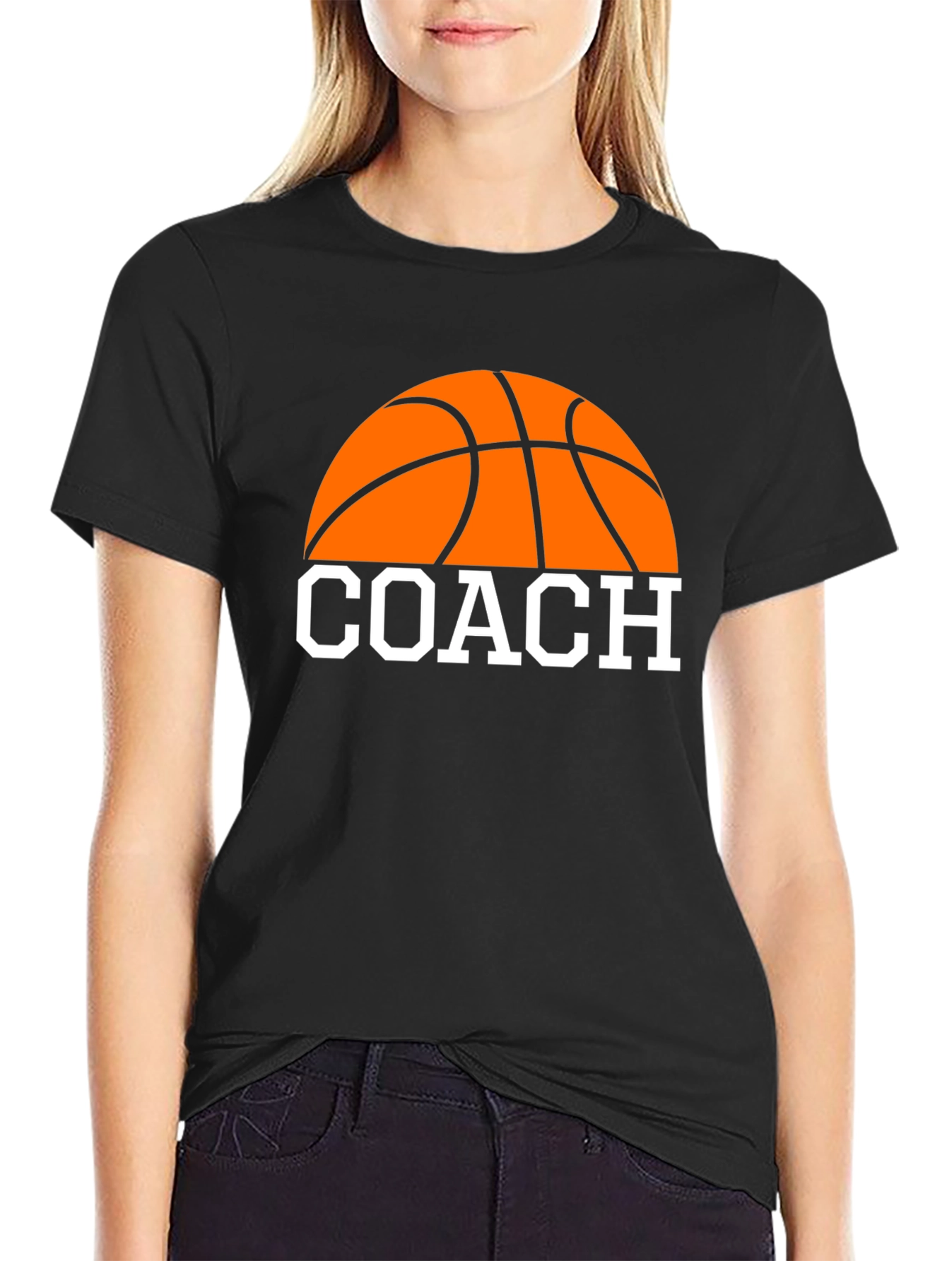 Black Basketball Coach Graphic Tee view 2
