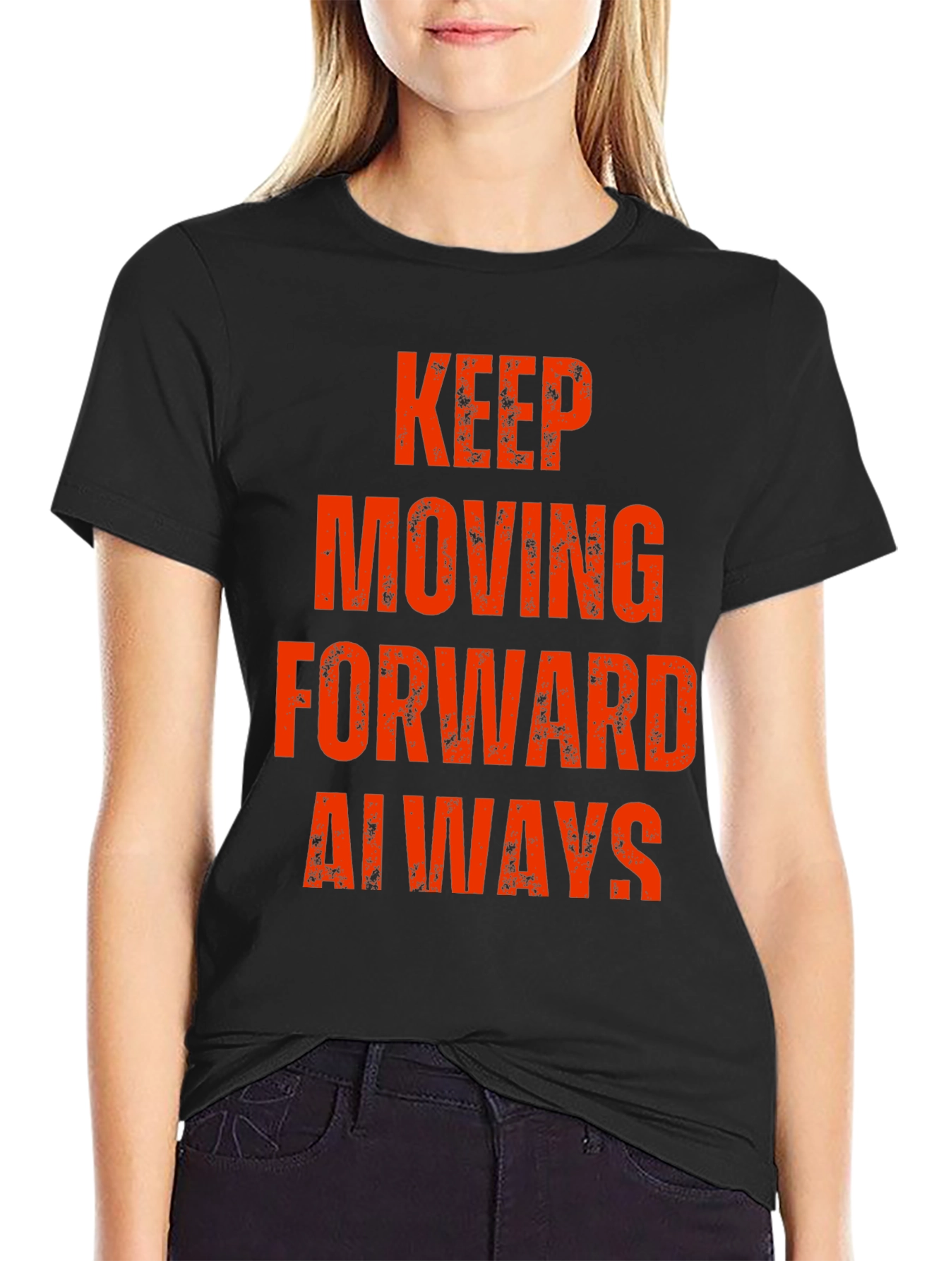 Black Keep Moving Forward Always T-Shirt view 2