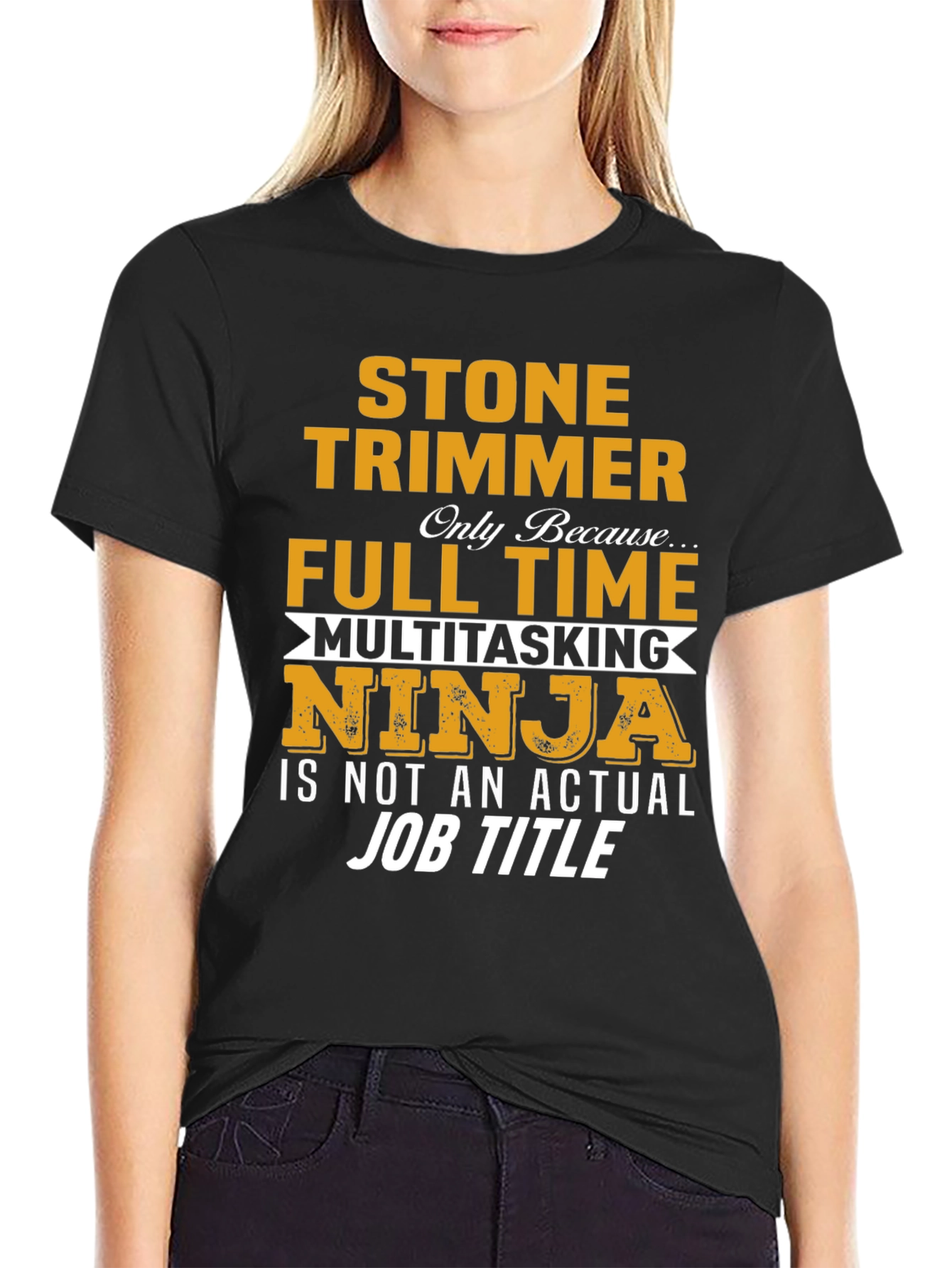 Black Stone Trimmer Full Time Ninja T-Shirt view 2