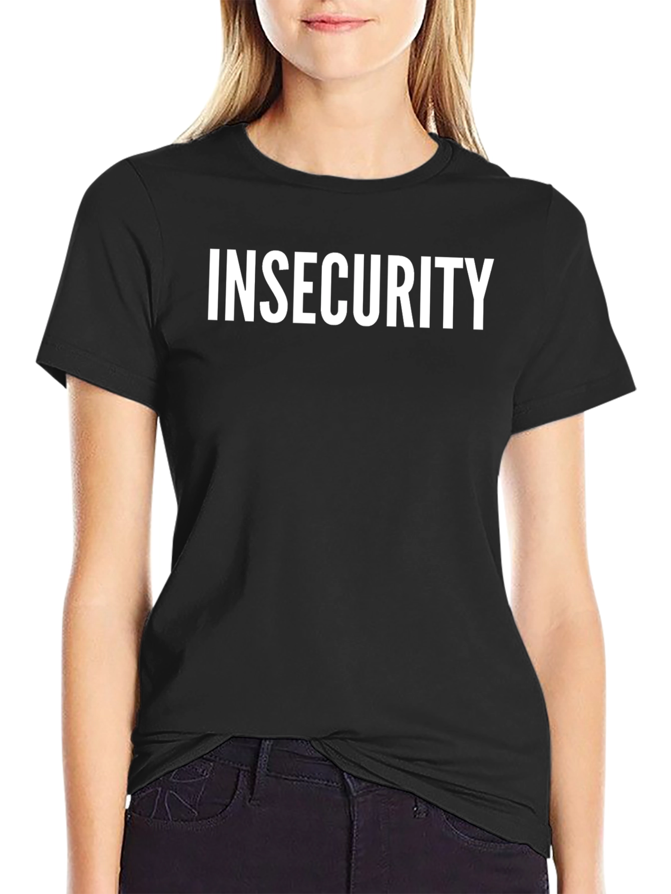 Black Insecurity Graphic Tee - Black Cotton Blend view 2