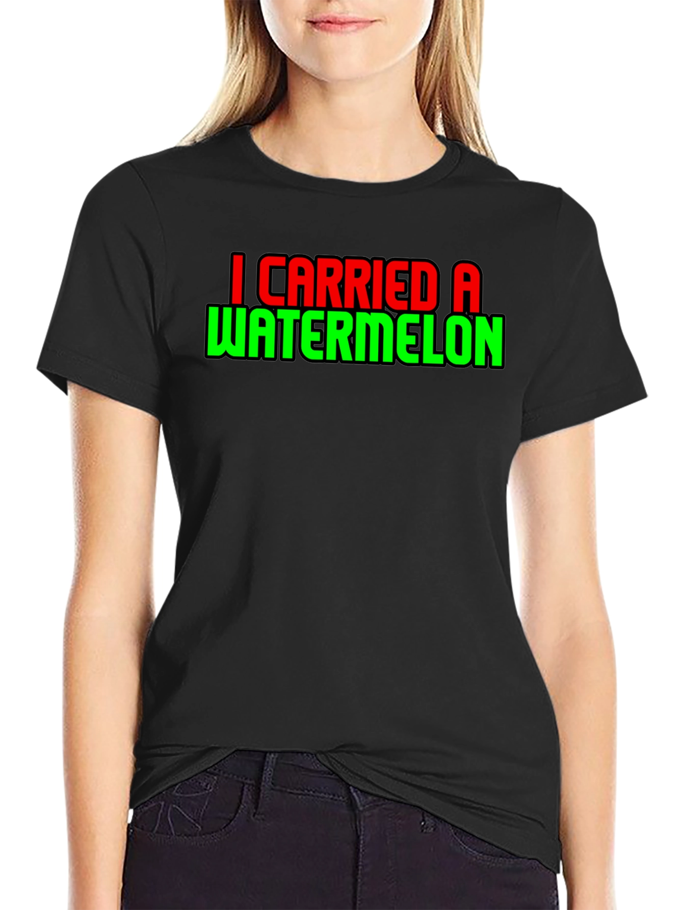 Black I Carried a Watermelon T-Shirt Funny Dance Movie Tee view 2