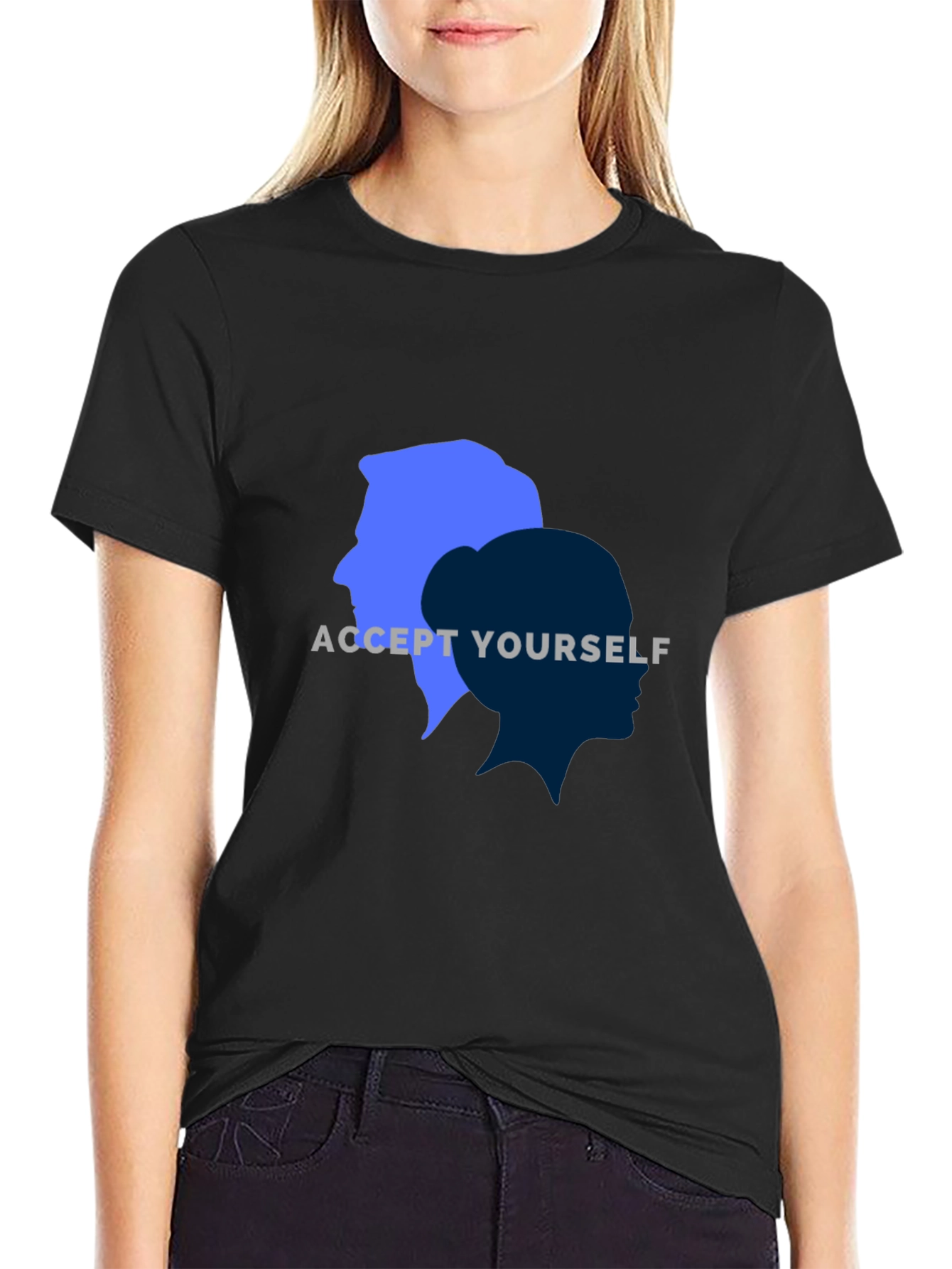 Black Accept Yourself Unisex T-Shirt view 2