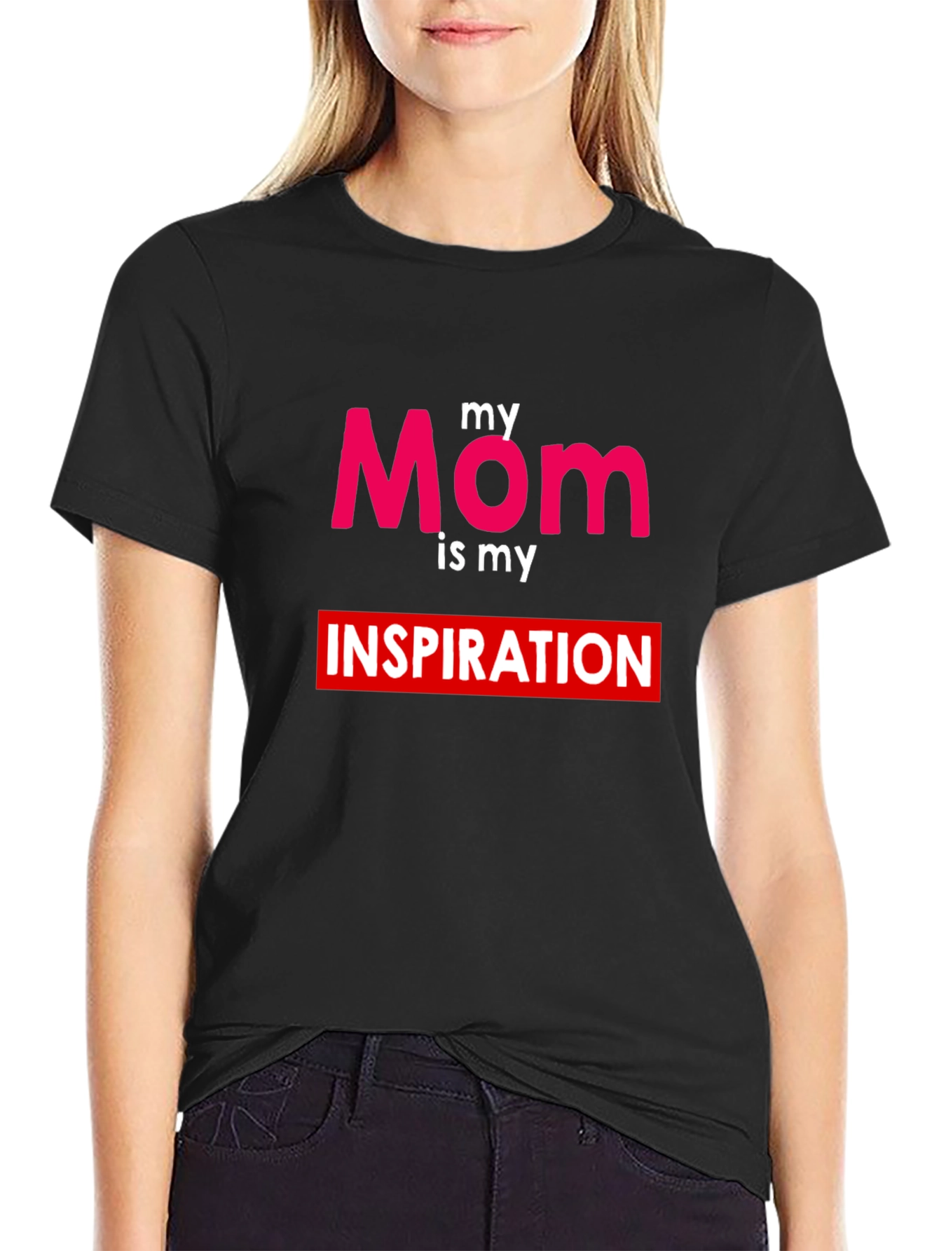 Black My Mom is My Inspiration T-Shirt view 2