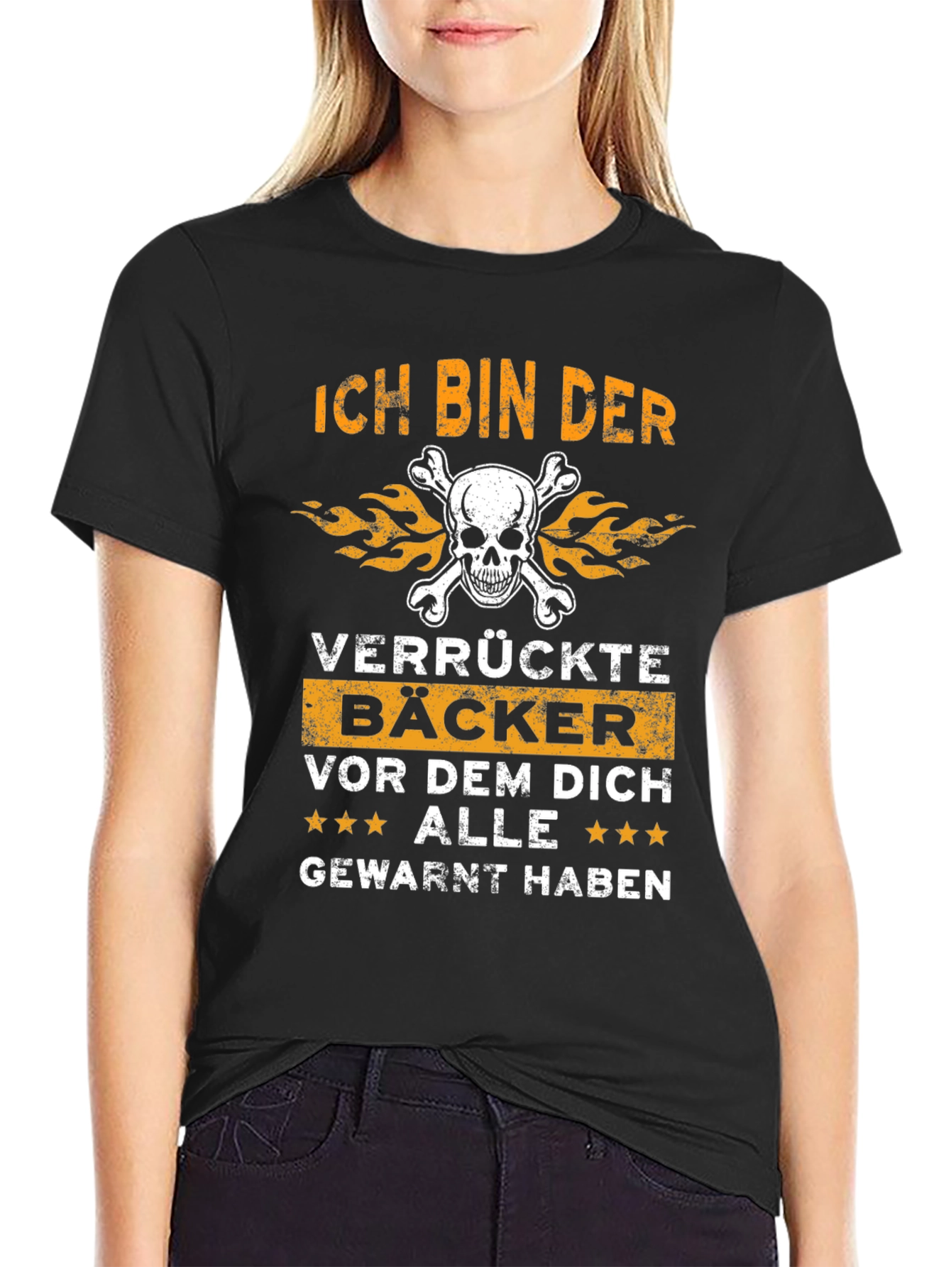 Black Ich Bin Der Verrückte Bäcker Funny Baker T-Shirt view 2