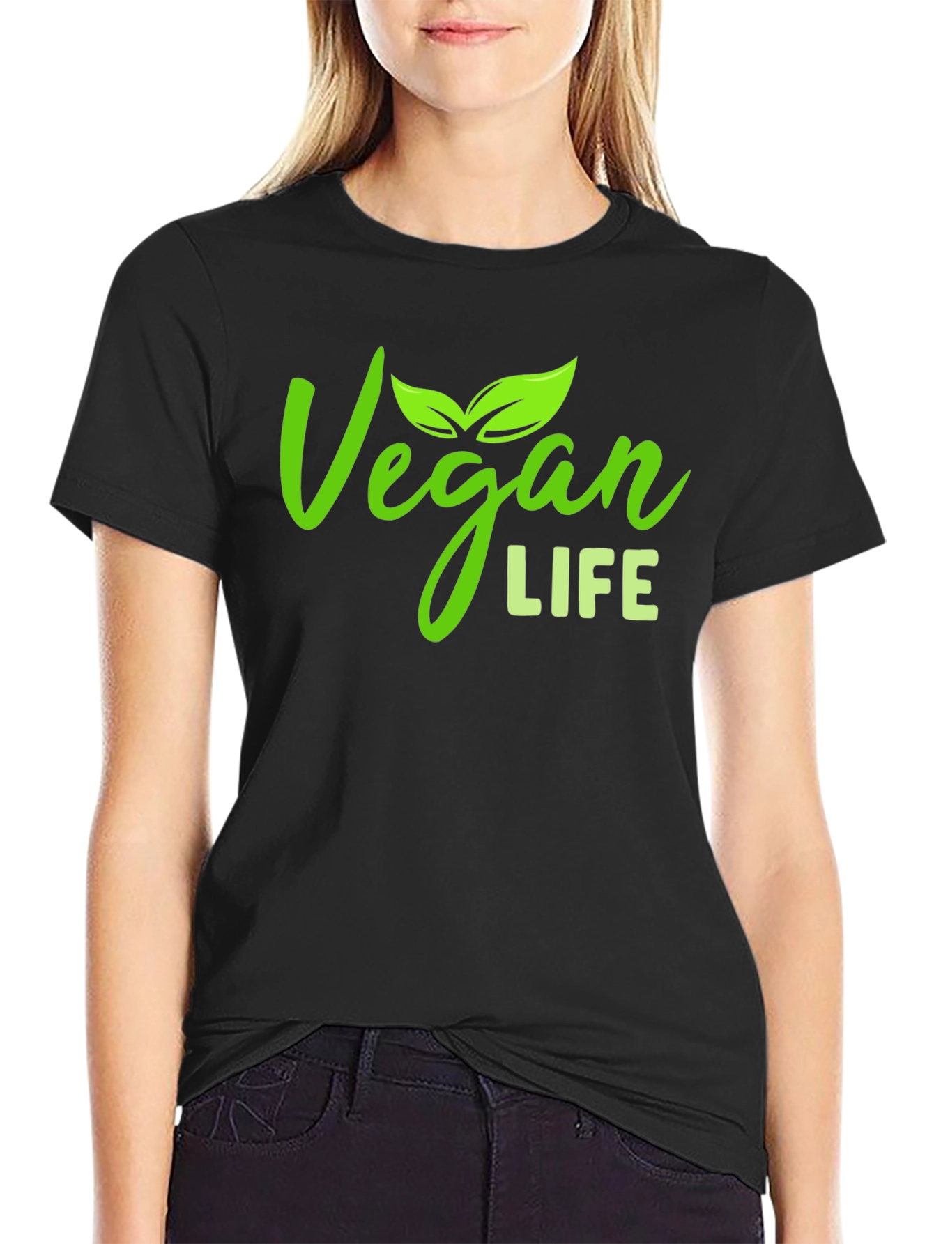 Vegan Life Graphic T-Shirt - Black - 2