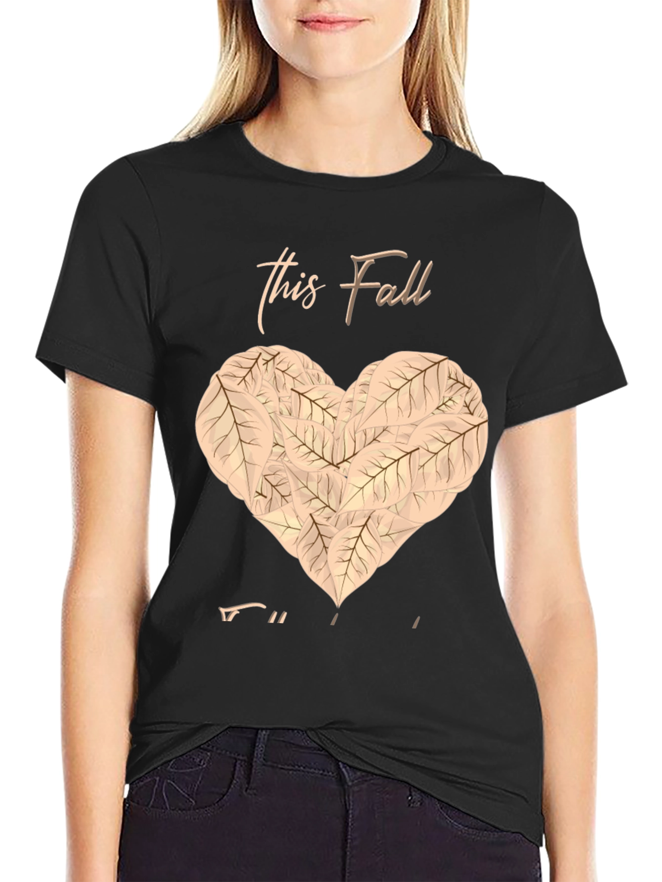 Black Fall in Love T-Shirt view 2