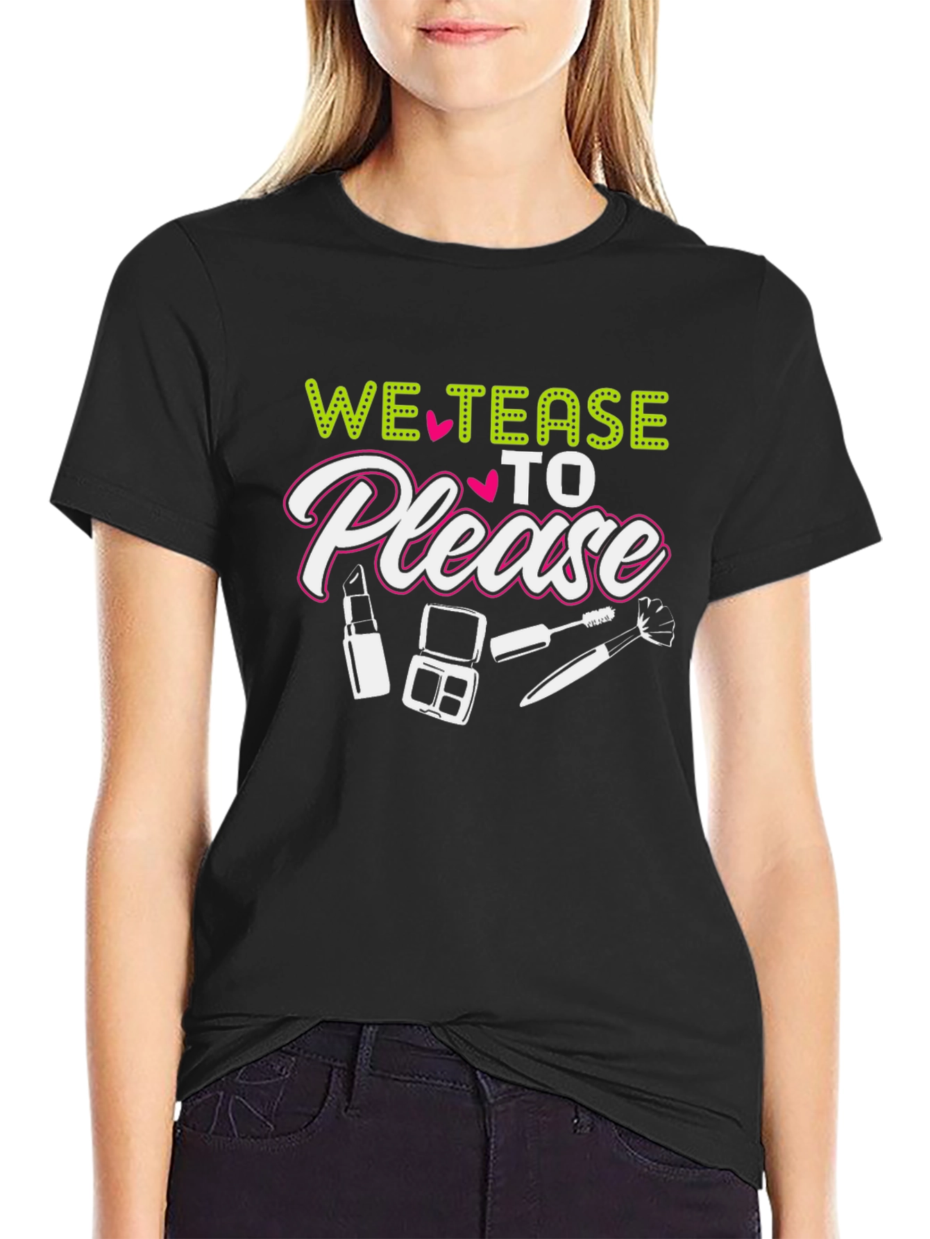 Black "We Tease to Please" Graphic Tee view 2