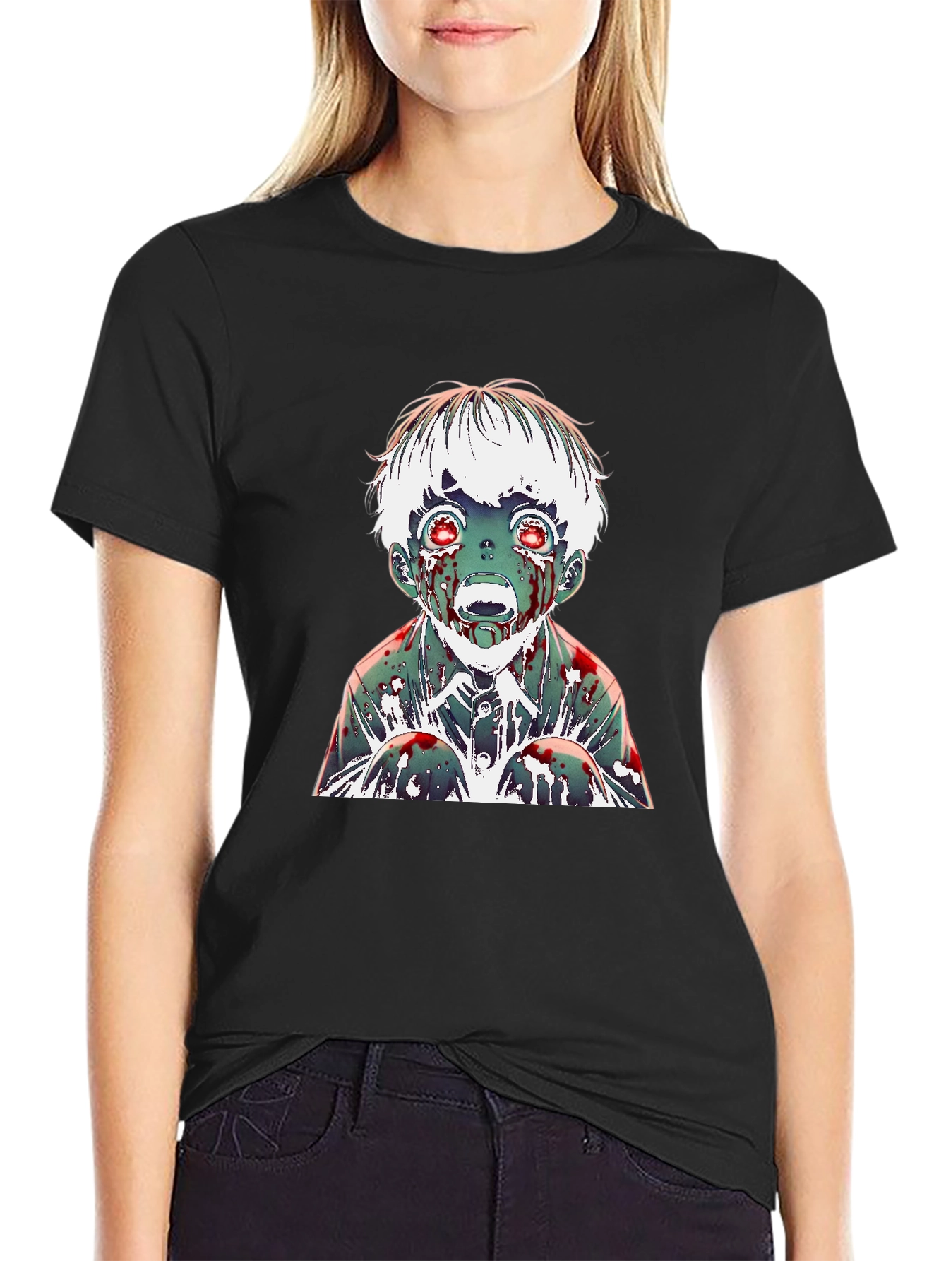 Black Zombie Boy Graphic Tee view 2