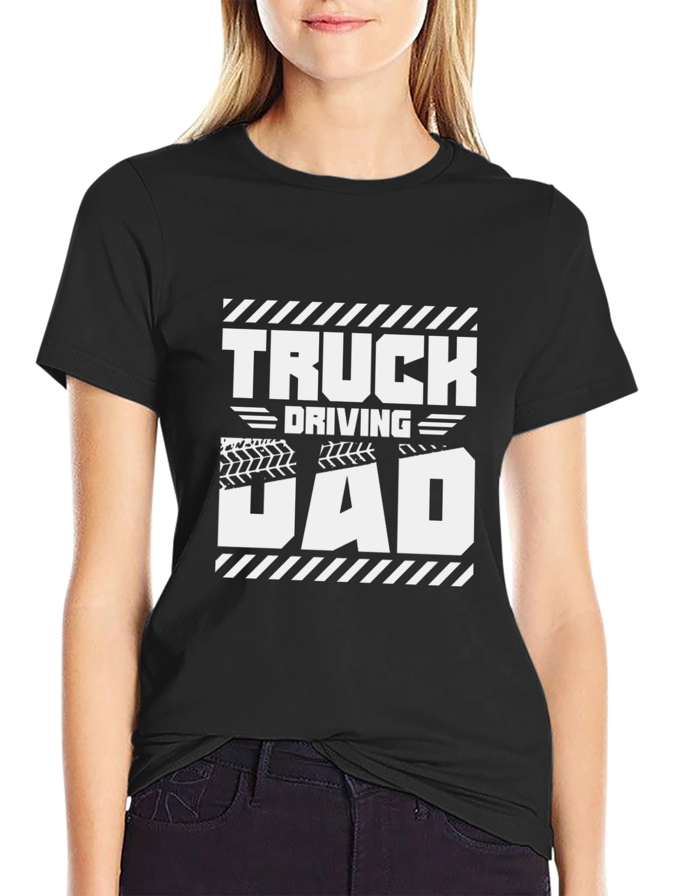 Black Truck Driving Dad Black Graphic T-Shirt view 2
