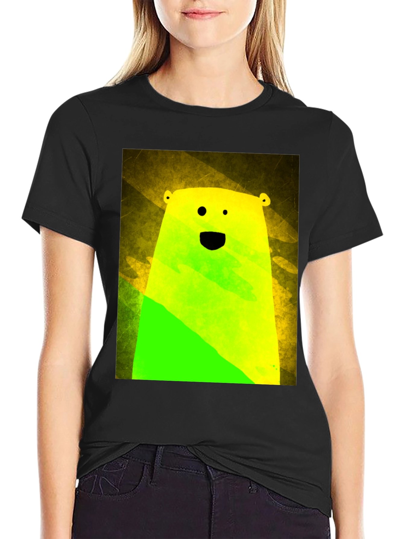 Black Vibrant Bear Graphic Tee - Unique Streetwear Style view 2