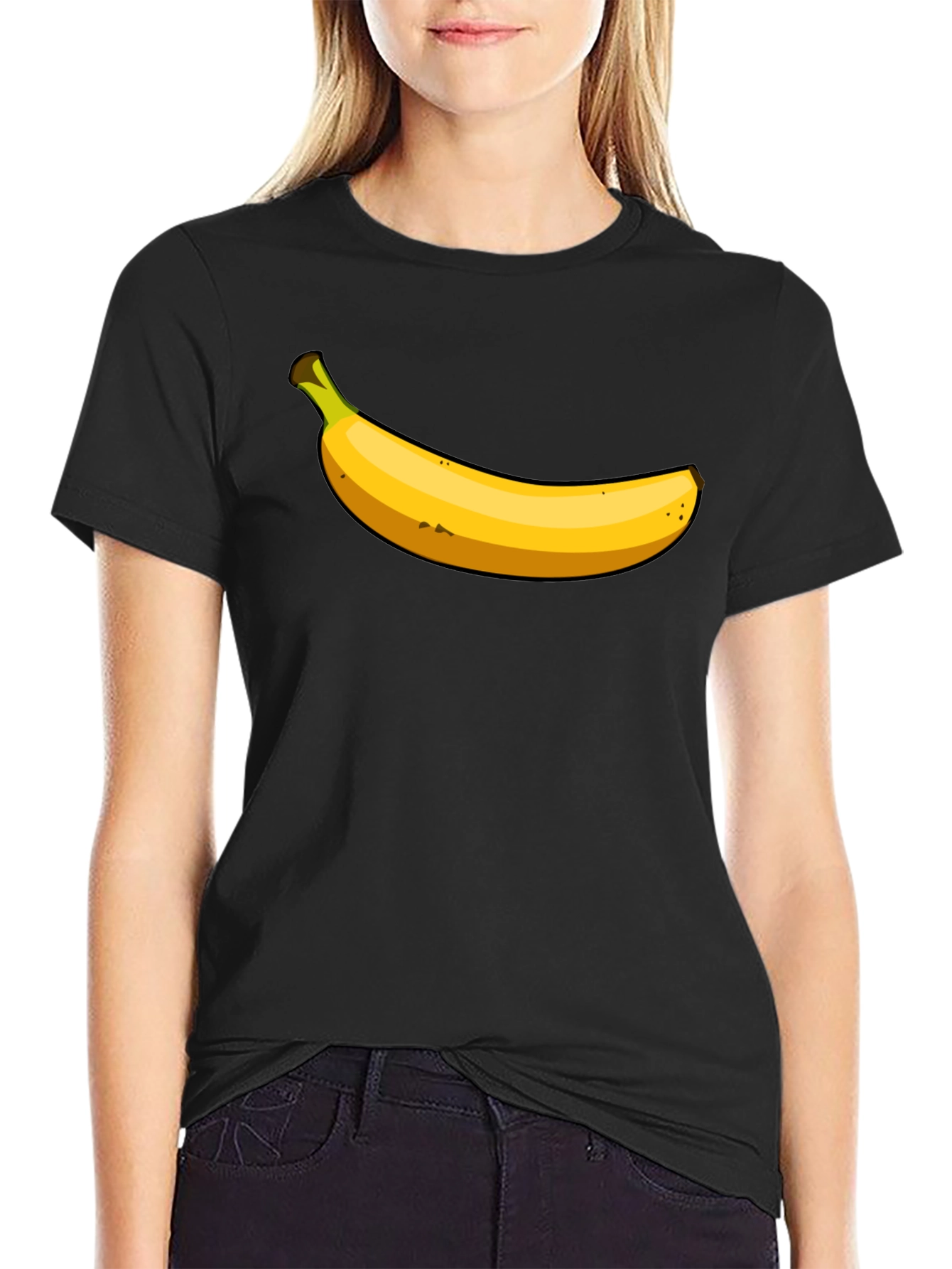 Black Banana Graphic T-Shirt - Funny Fruit Tee view 2