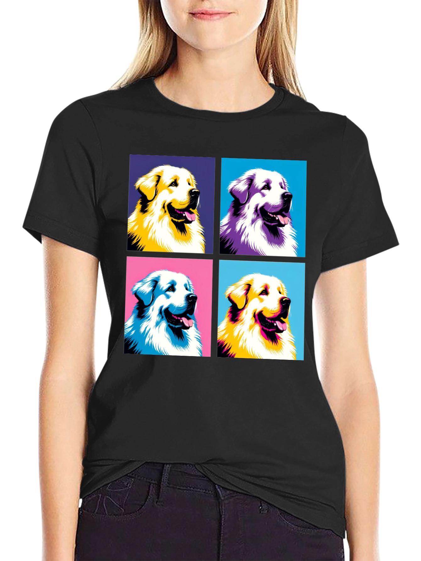 Black Dog Pop Art T-Shirt - Unique Graphic Tee view 2
