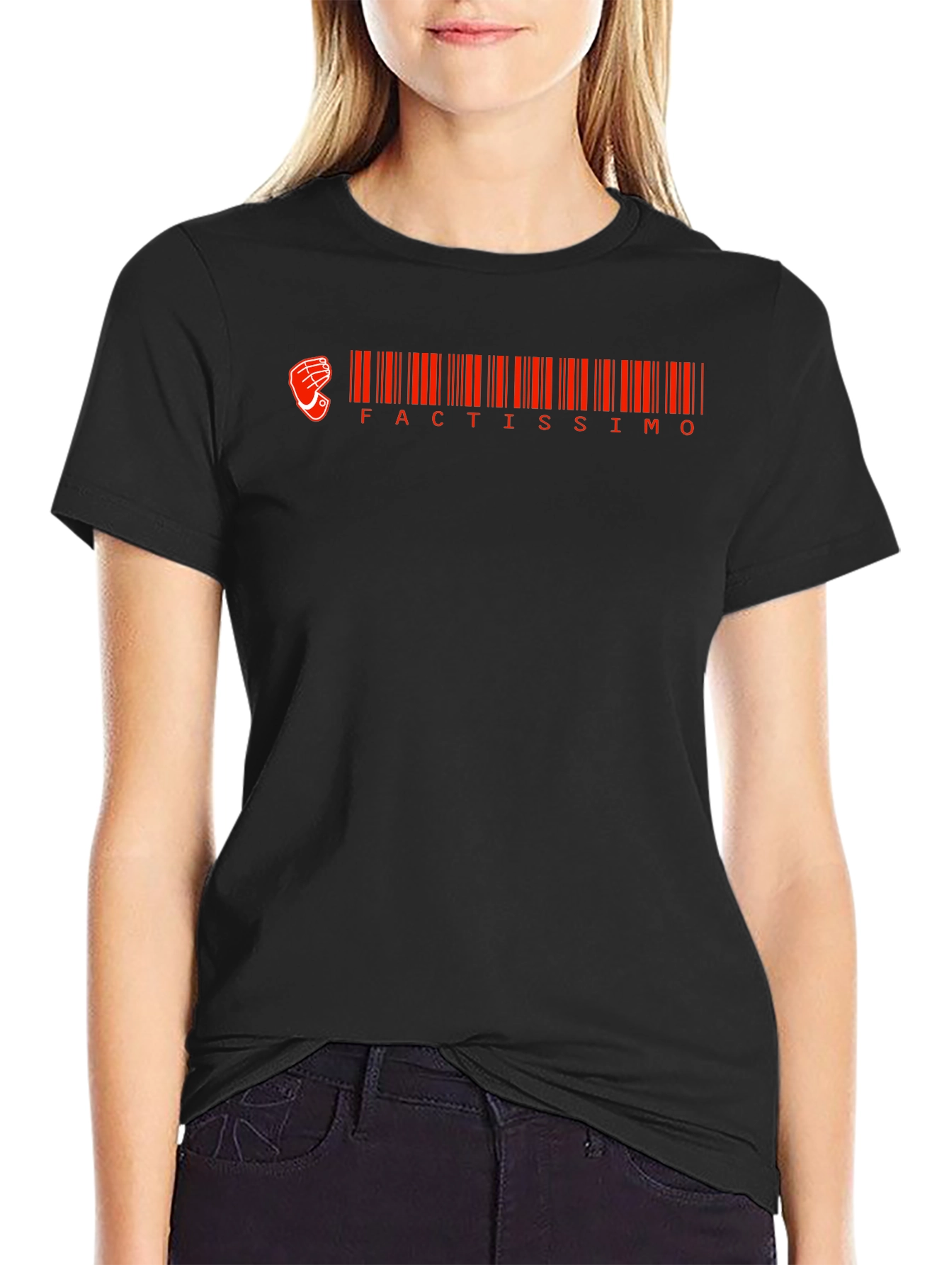 Black Factissimo Barcode Graphic T-Shirt view 2