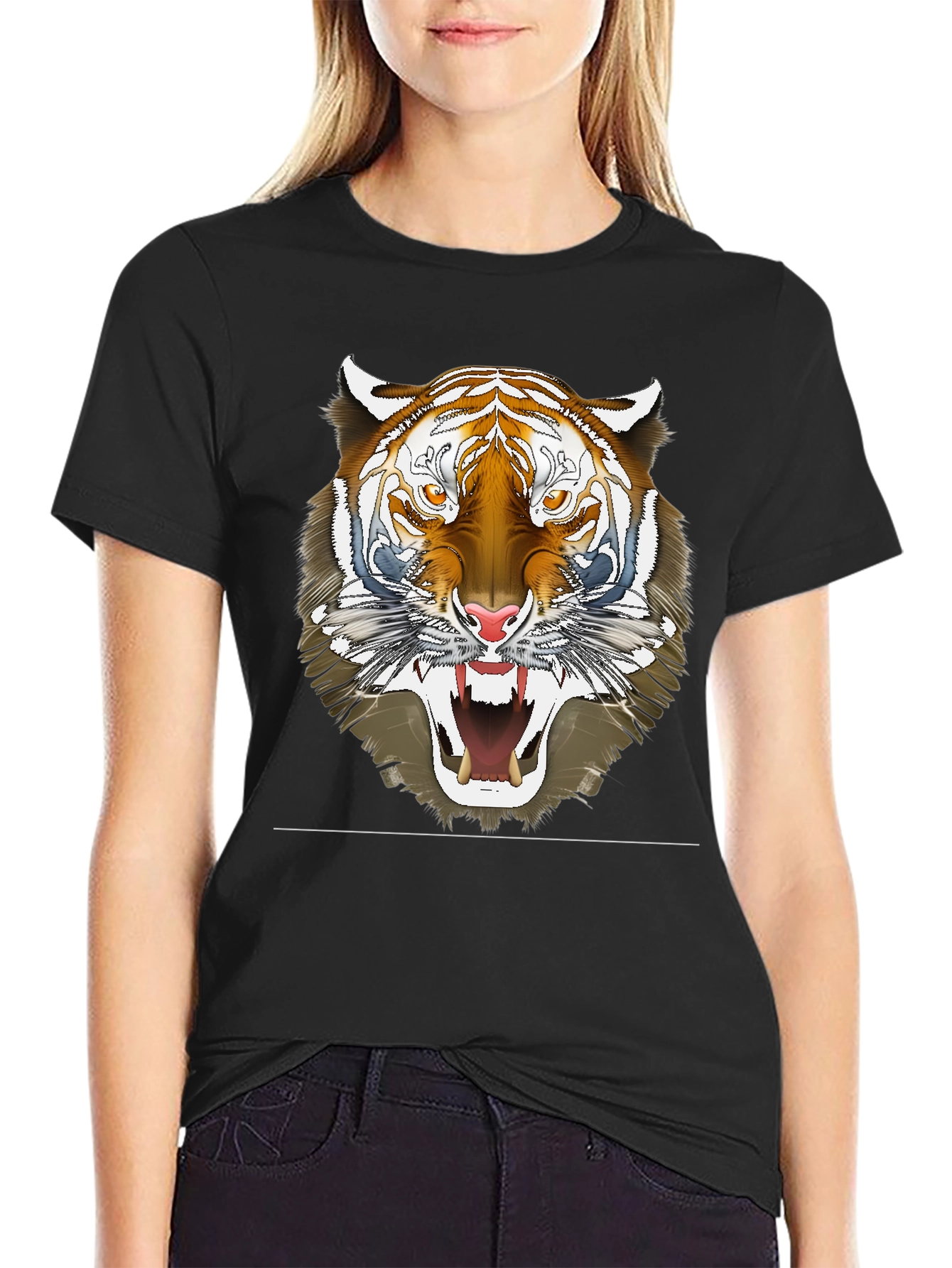 Black Black Tiger Graphic T-Shirt - Men's Fashion Tee view 2