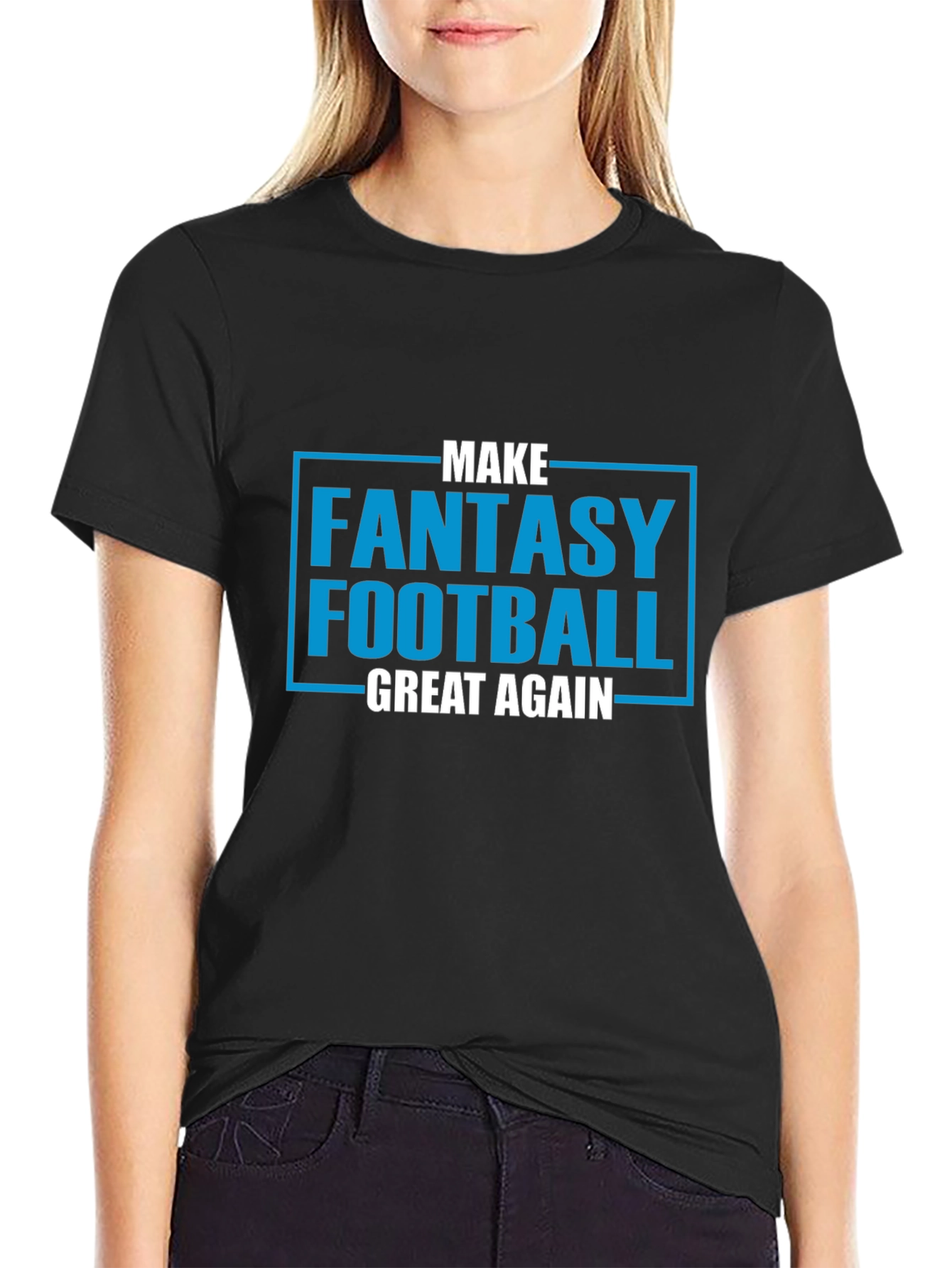 Black Make Fantasy Football Great Again T-Shirt view 2