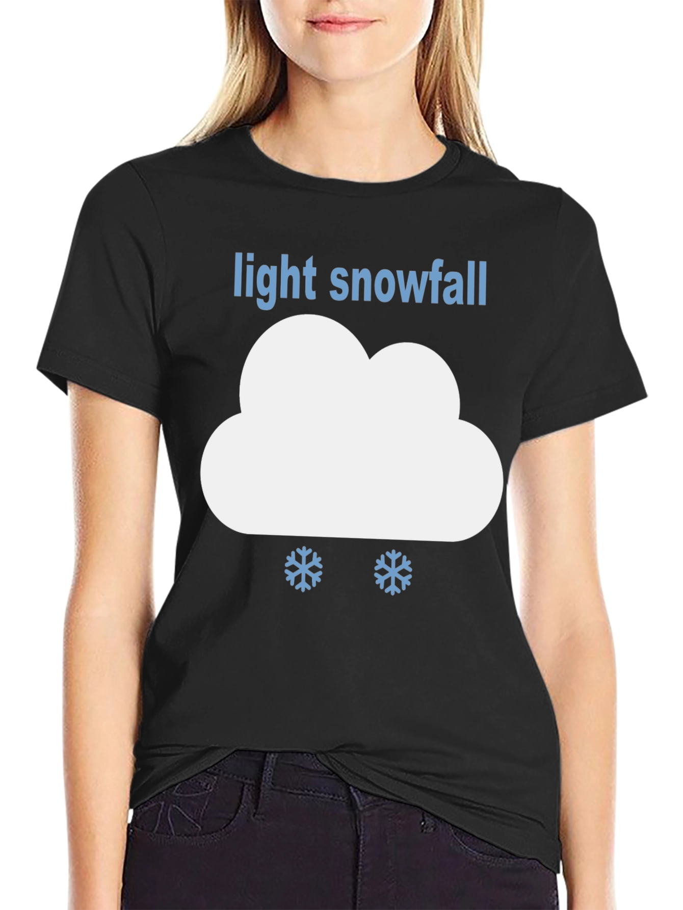 Black Light Snowfall Graphic Tee - Weather Humor T-Shirt view 2