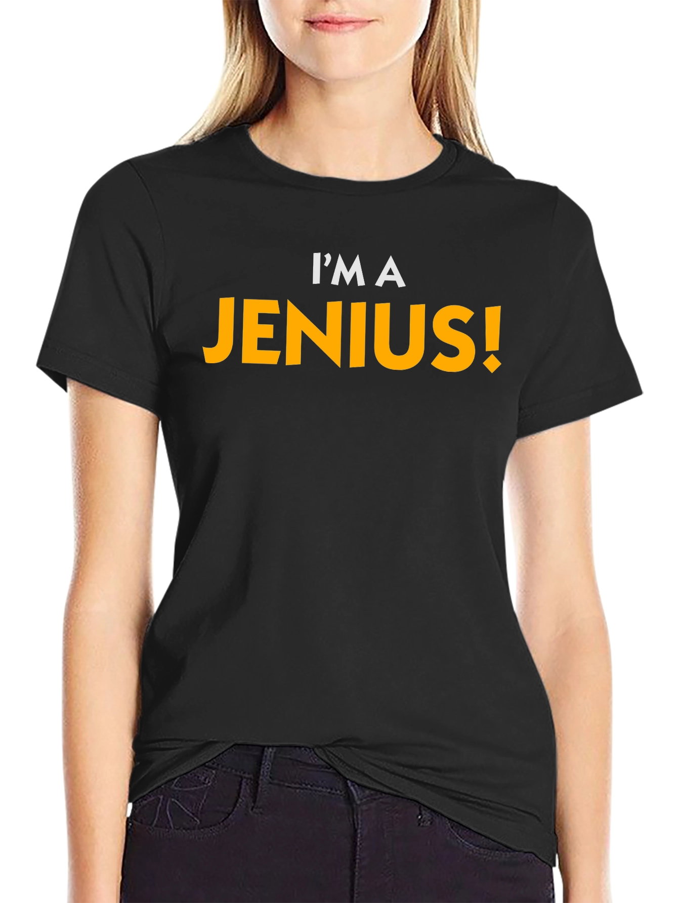Black I'm A Jenius! Funny Novelty T-Shirt view 2