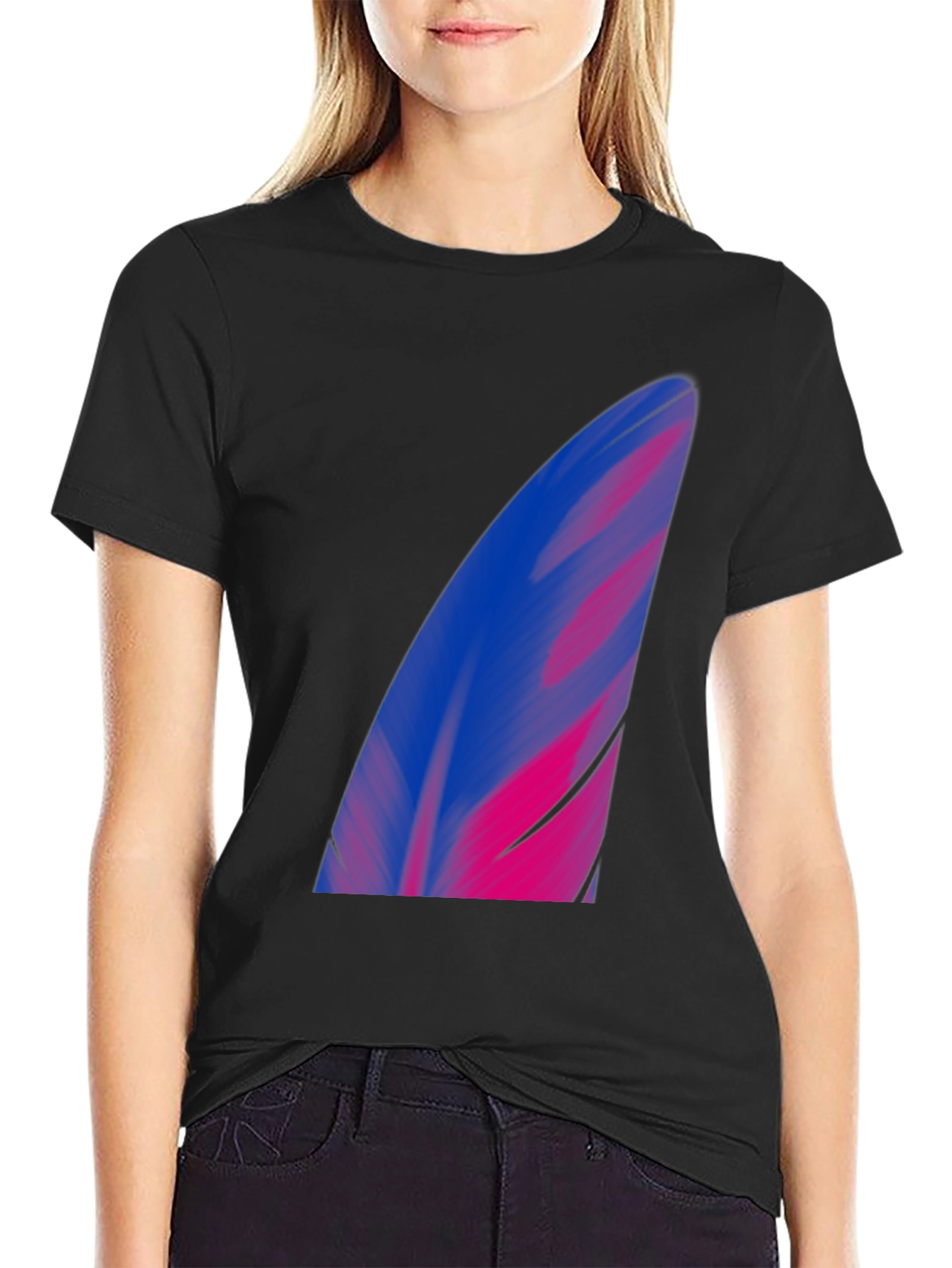 Black Surf Fin Graphic Tee - Black Cotton Blend view 2