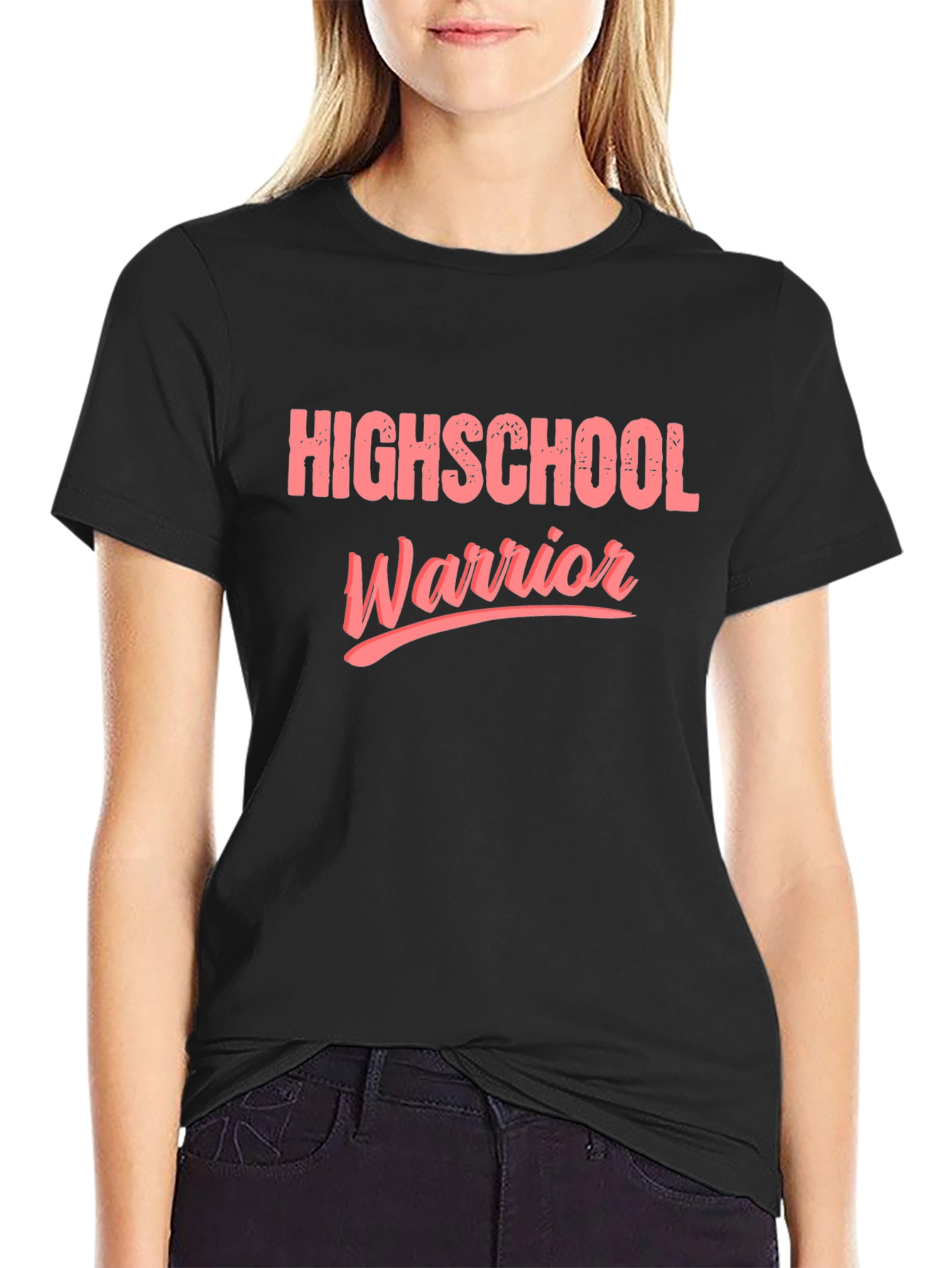 Black Highschool Warrior Black Graphic Tee view 2