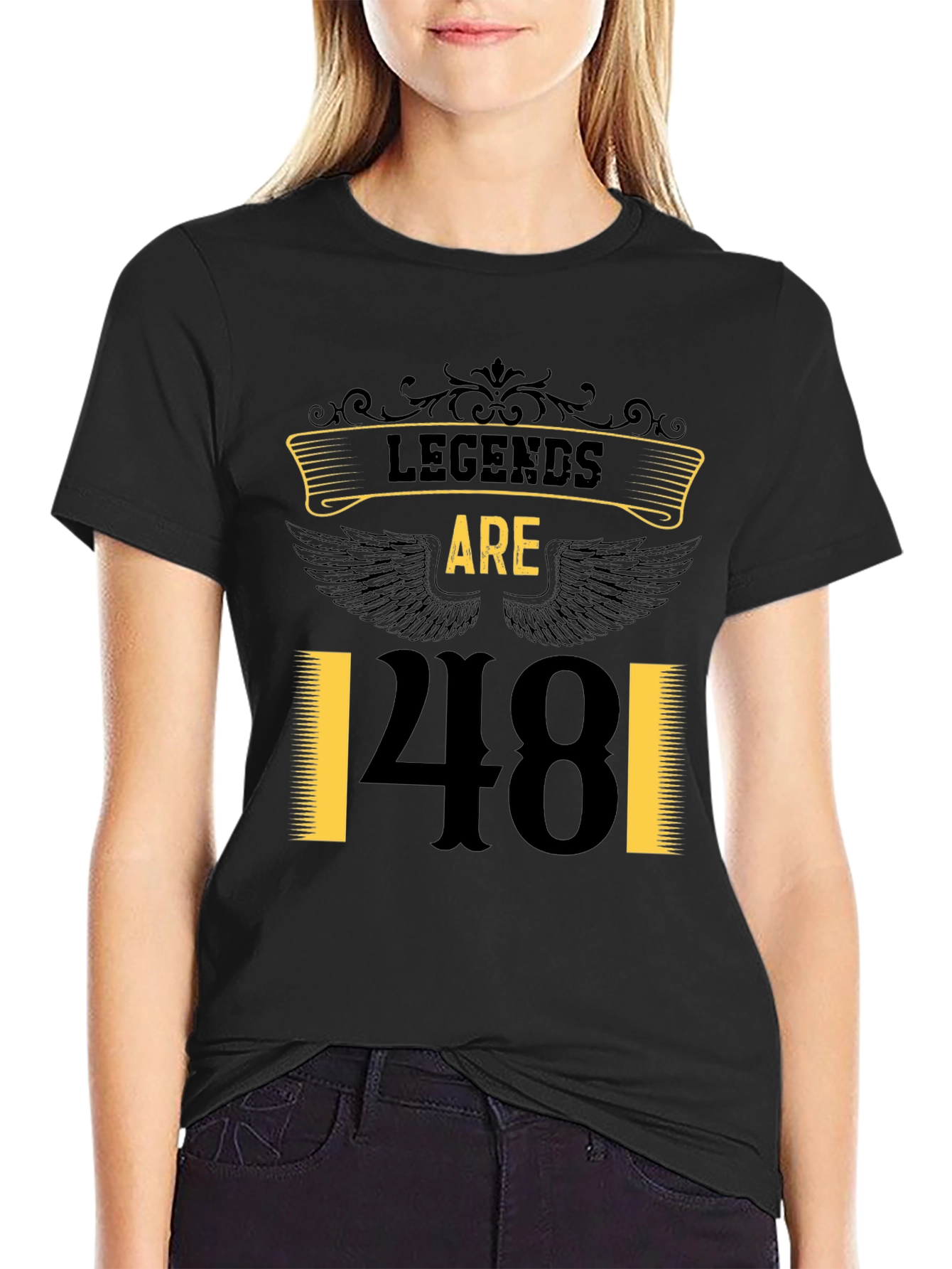 Black Legends Are 48 T-Shirt Birthday Gift view 2