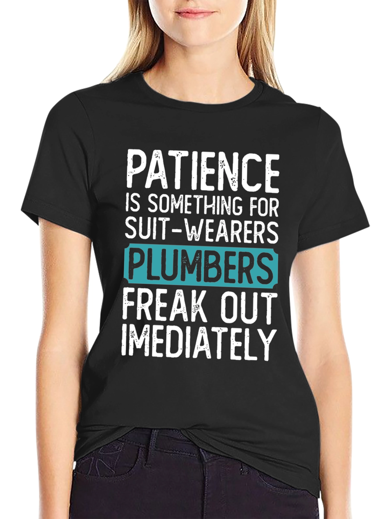 Black Plumbers Freak Out T-Shirt - Funny Gift for Plumbers view 2