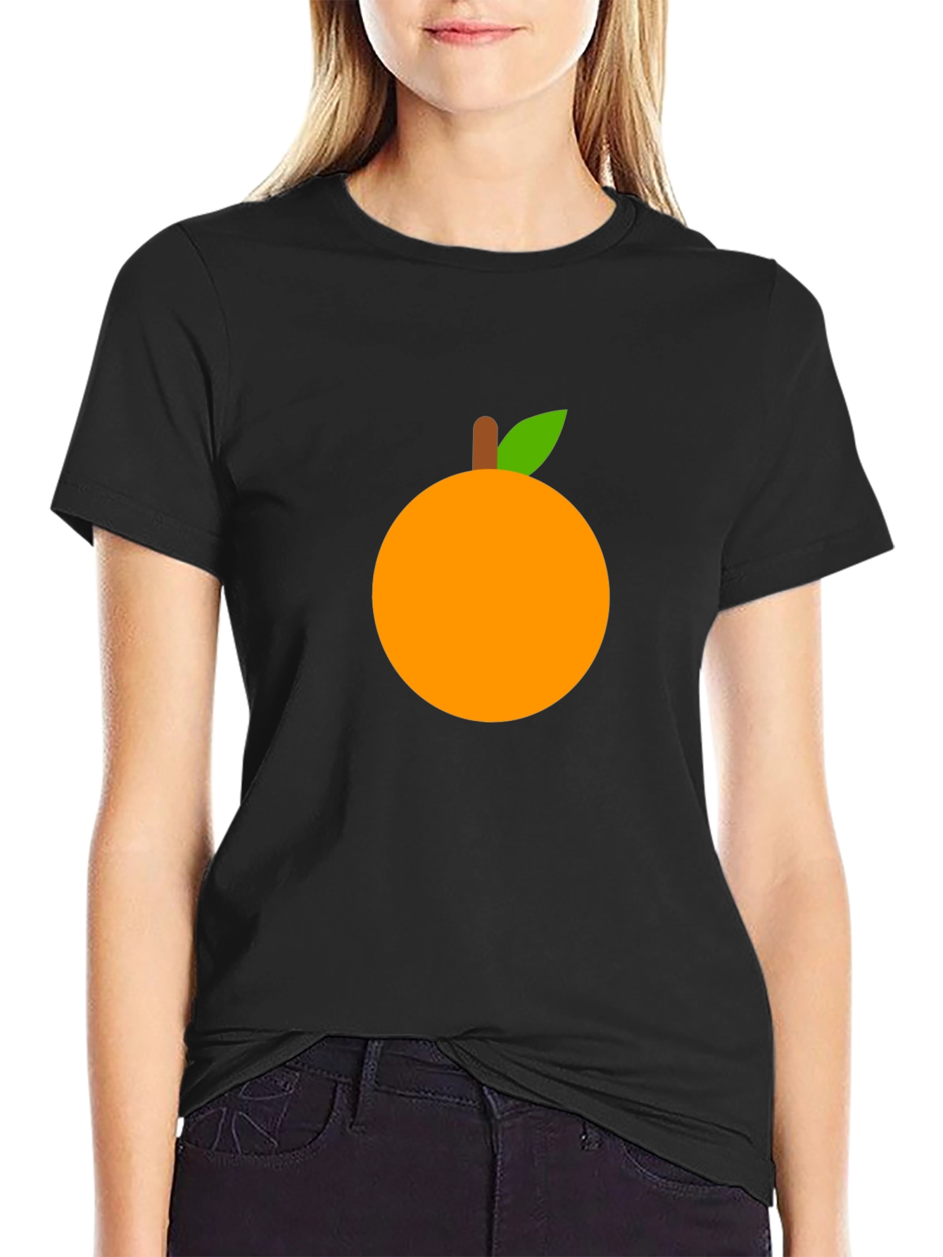 Black Orange Graphic T-Shirt - Casual Wear view 2