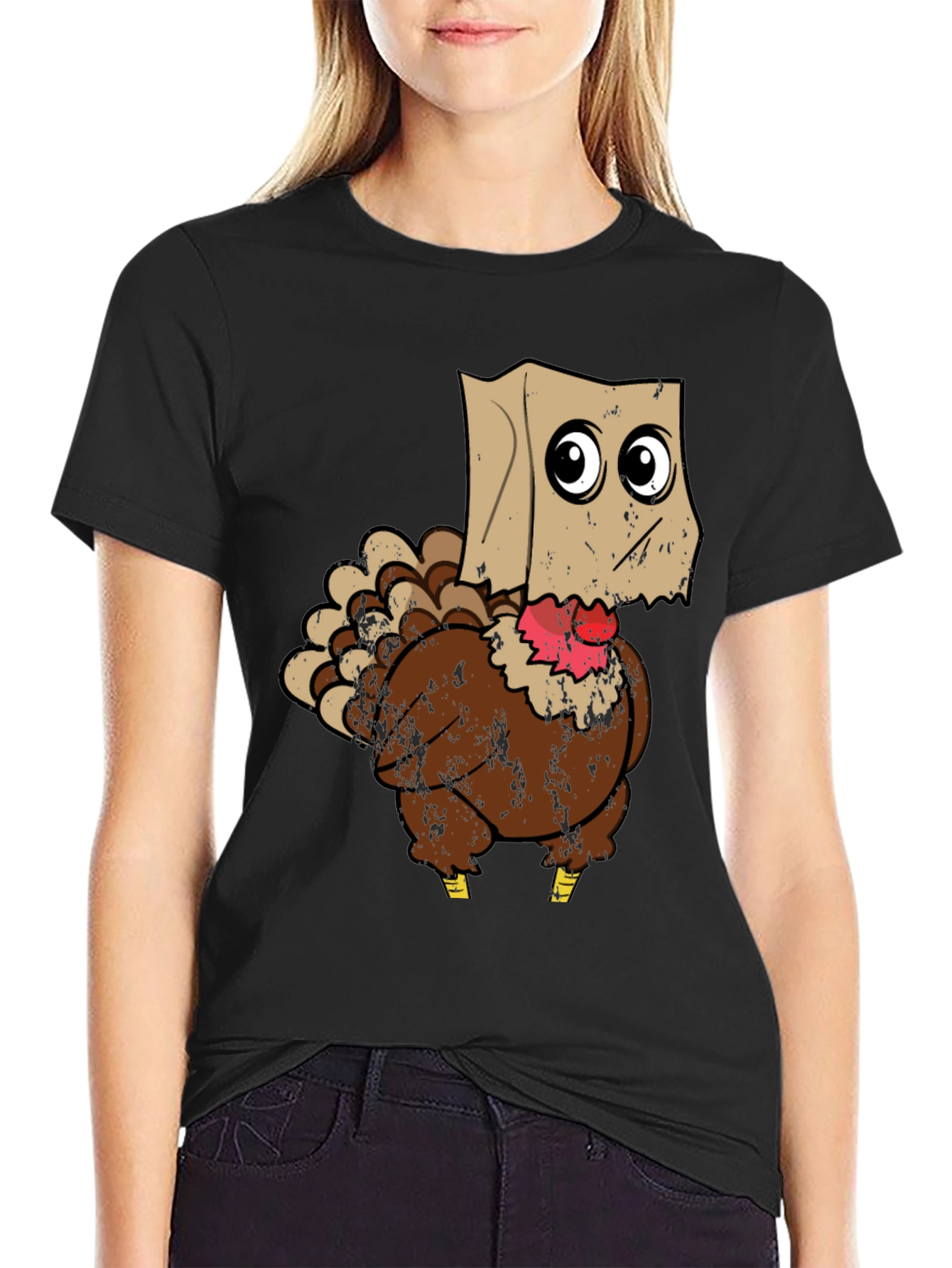 Black Turkey with Paper Bag T-Shirt view 2