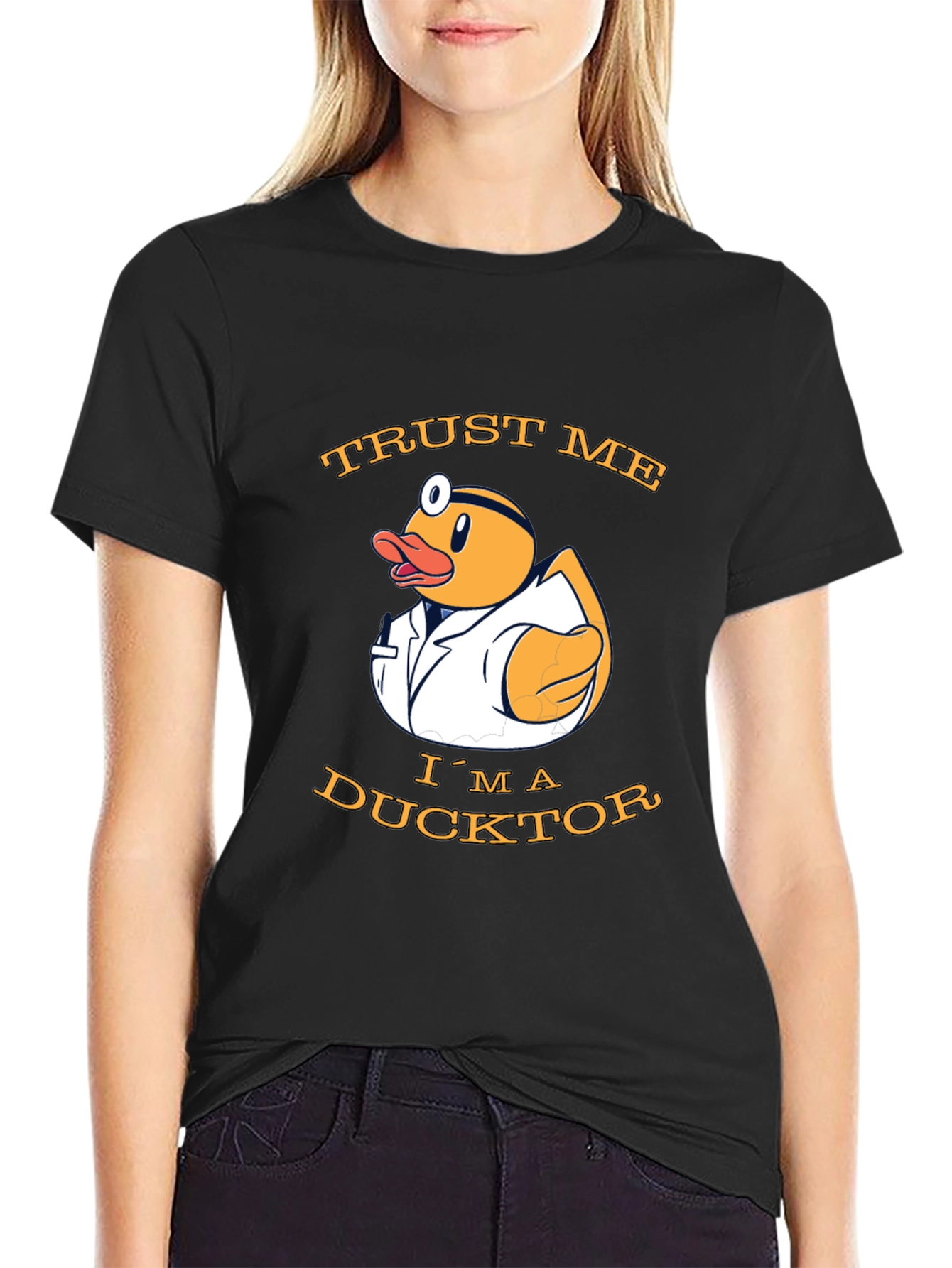 Black Trust Me I'm A Ducktor T-Shirt view 2