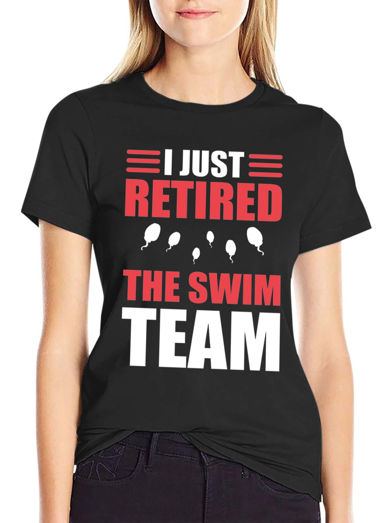 Black I Just Retired The Swim Team T-Shirt view 2