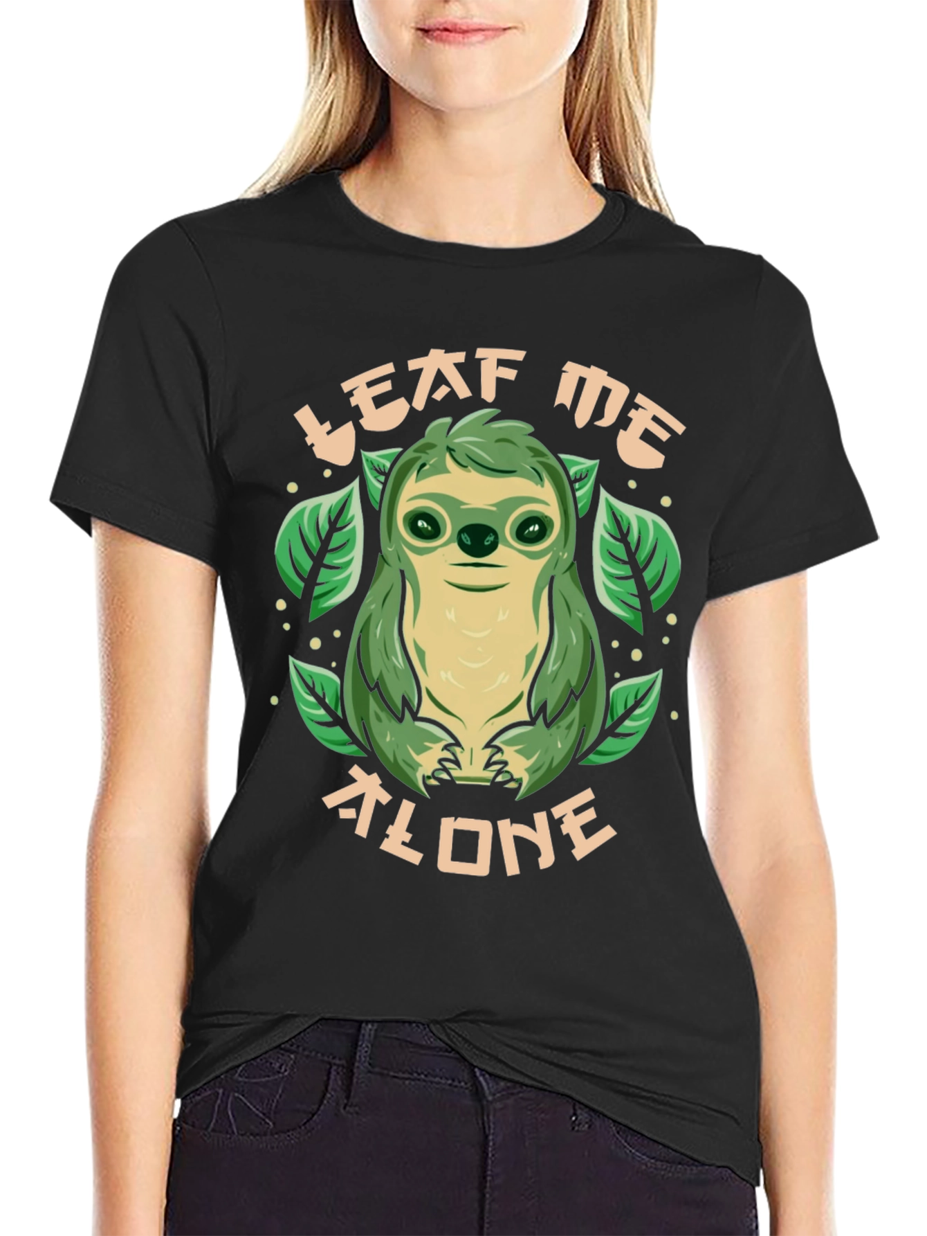 Leaf Me Alone Sloth Graphic Tee - 2
