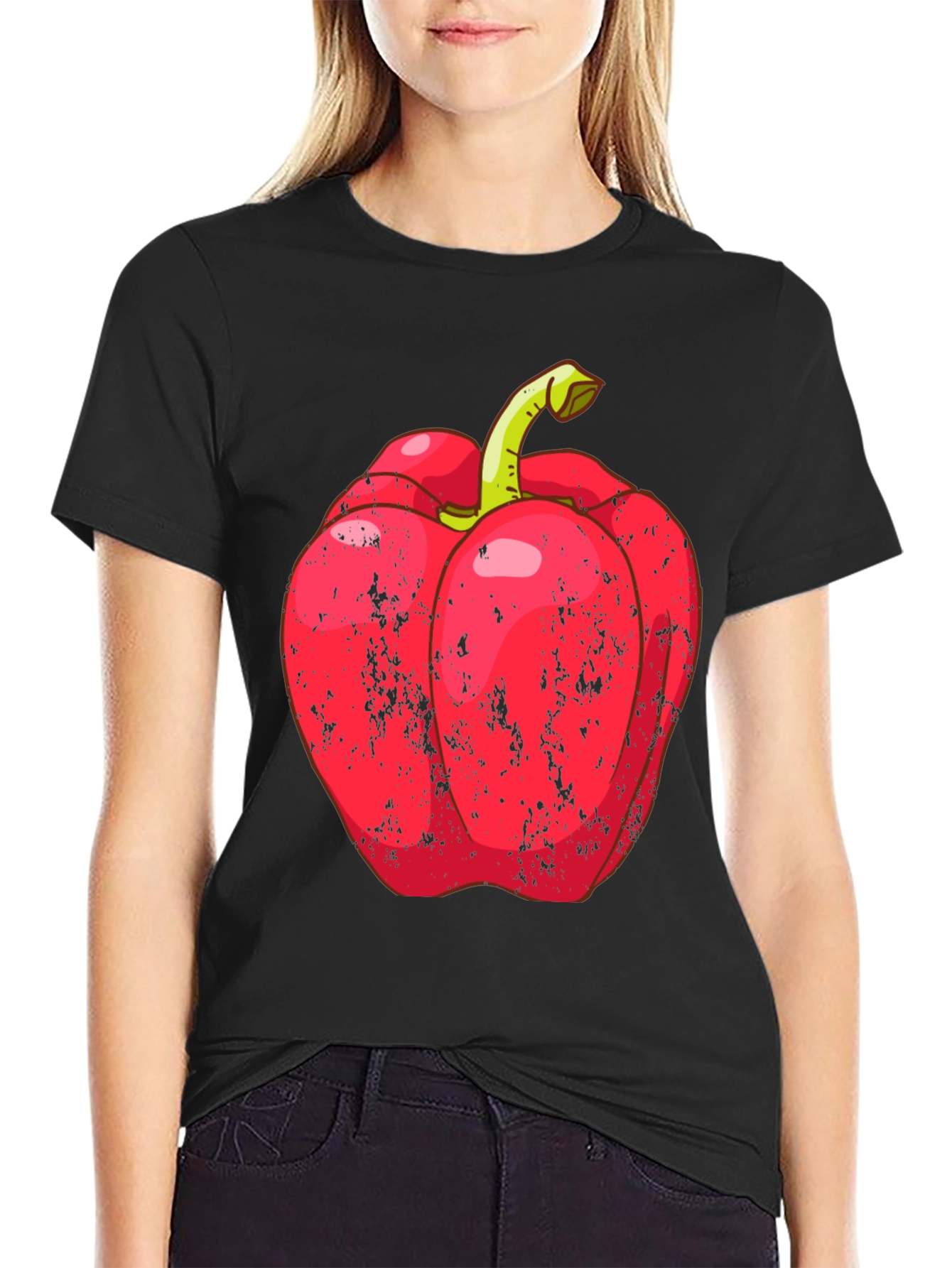Black Red Pepper Graphic Tee - Unique Foodie Fashion view 2