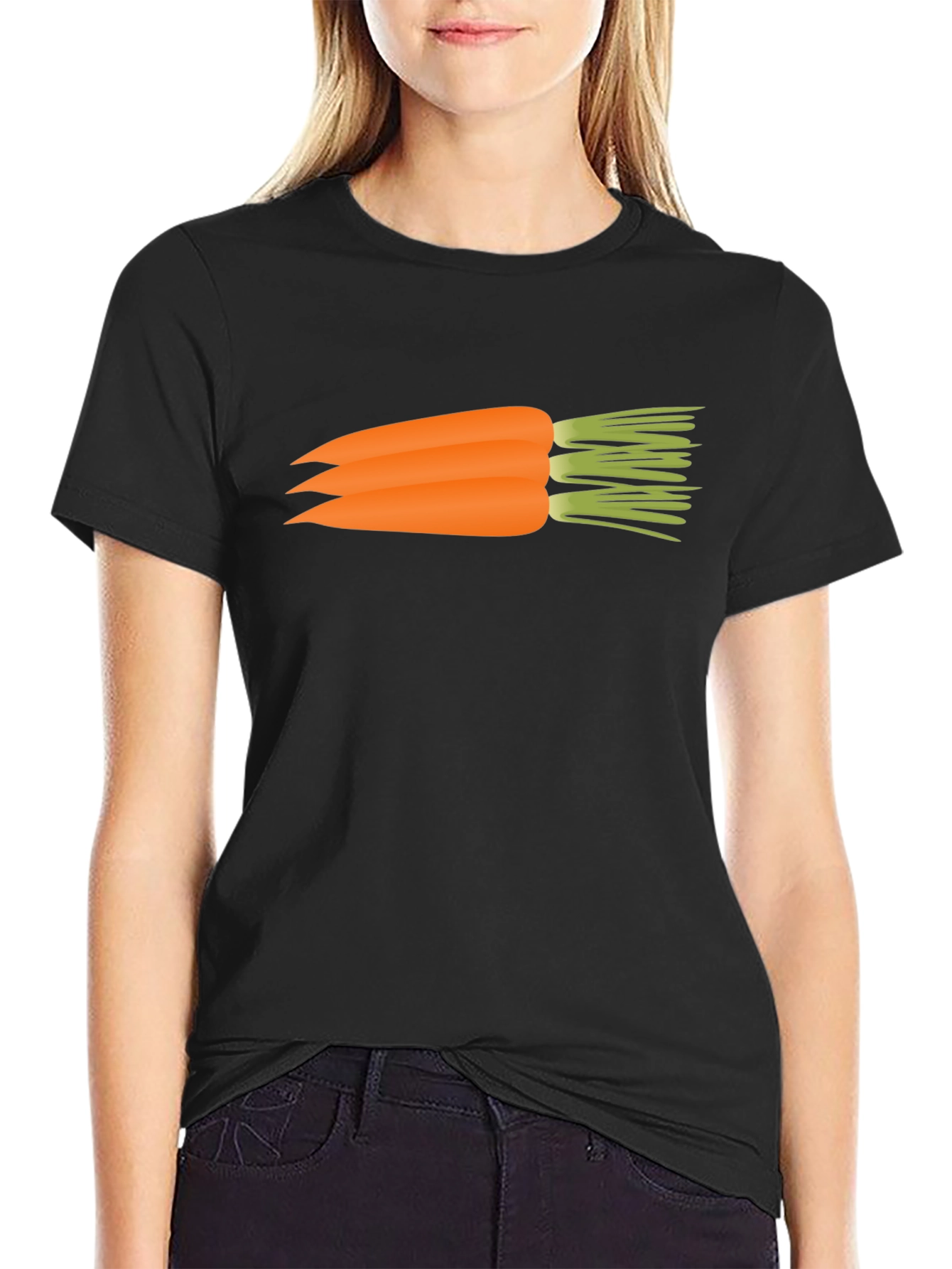 Black Carrot Graphic Black T-Shirt - Funny Veggie Tee view 2