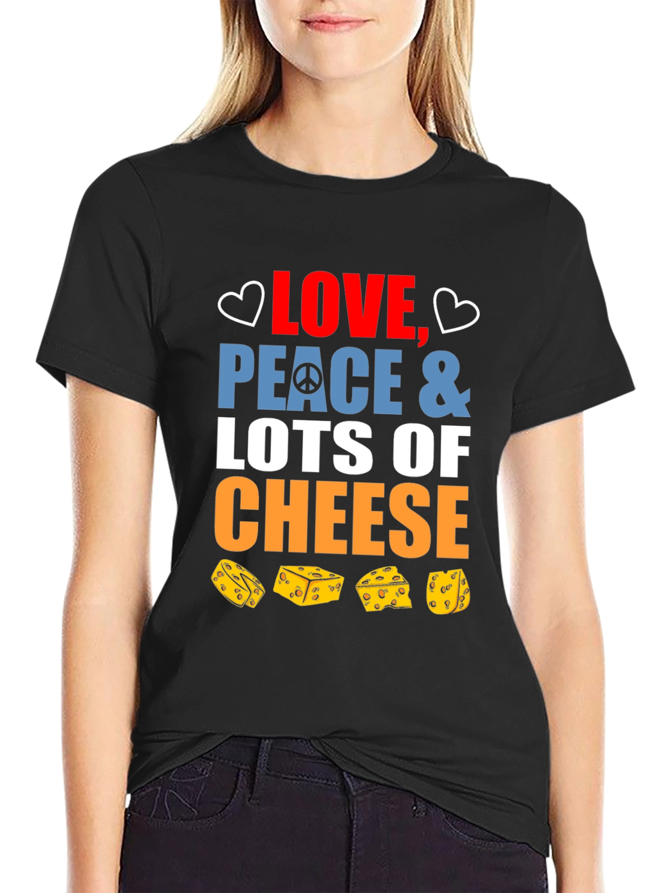 Love Peace and Cheese Graphic T-Shirt - 2