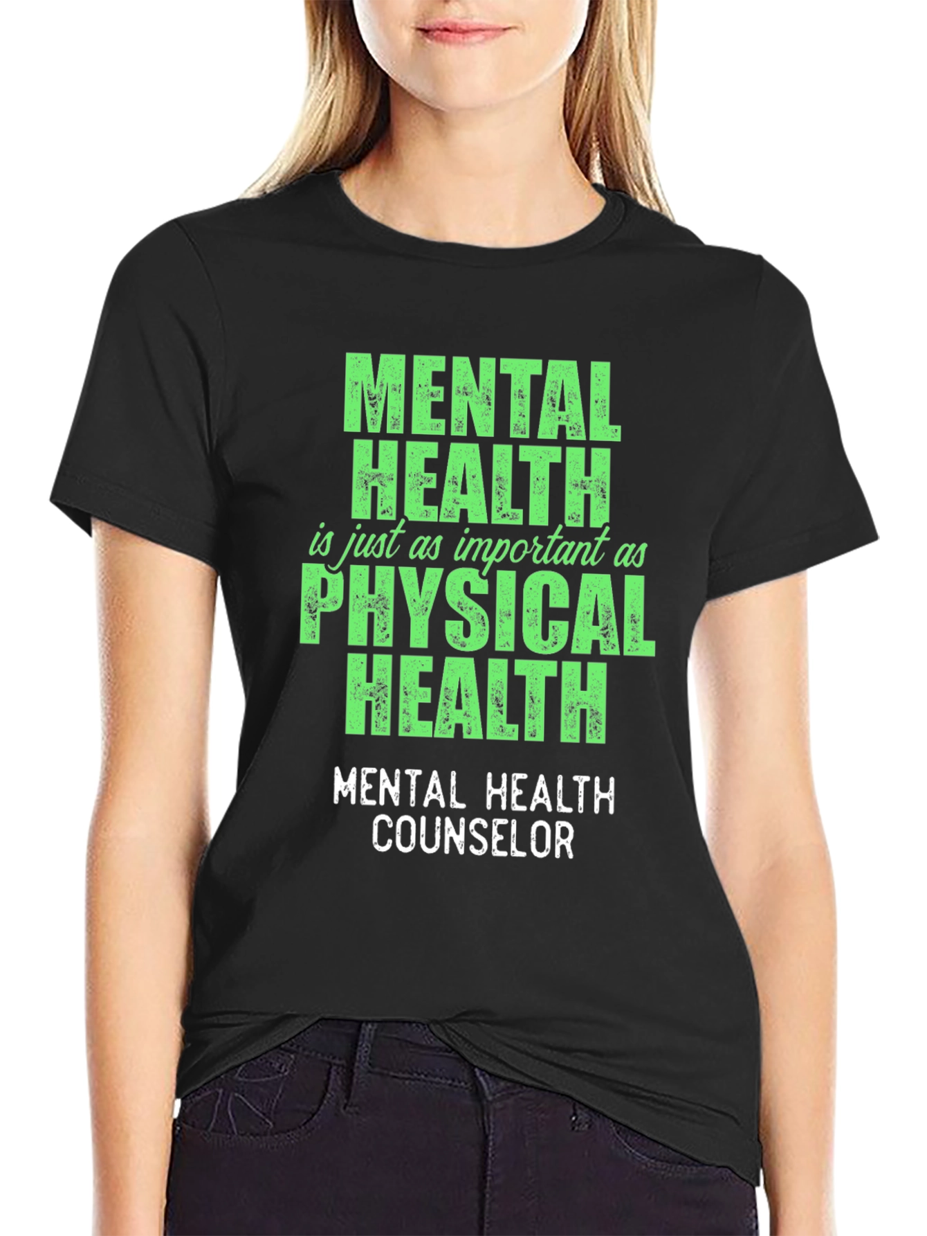 Mental Health Counselor T-Shirt - Green Graphic Tee - 2