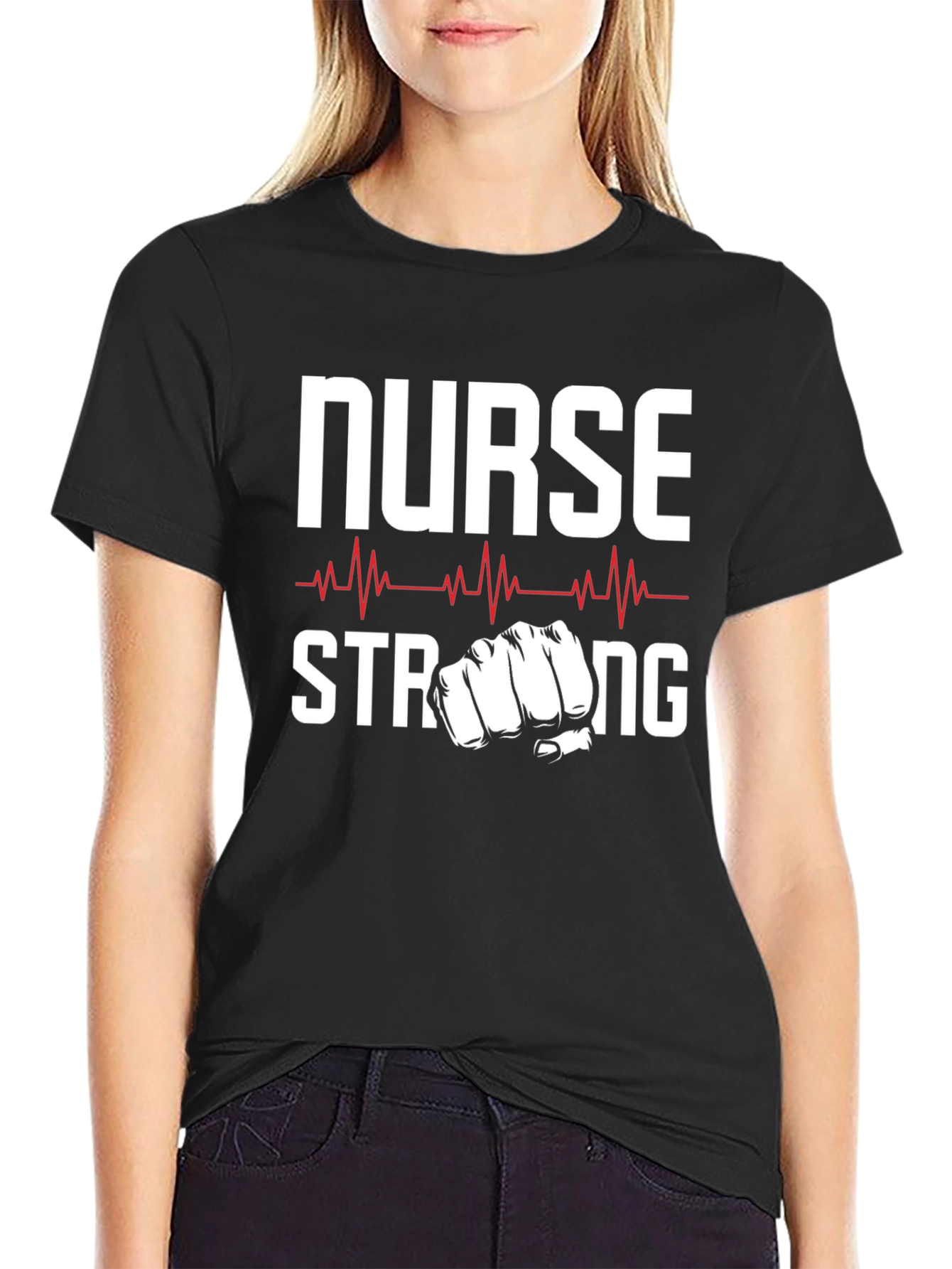 Black Nurse Strong Graphic Tee view 2