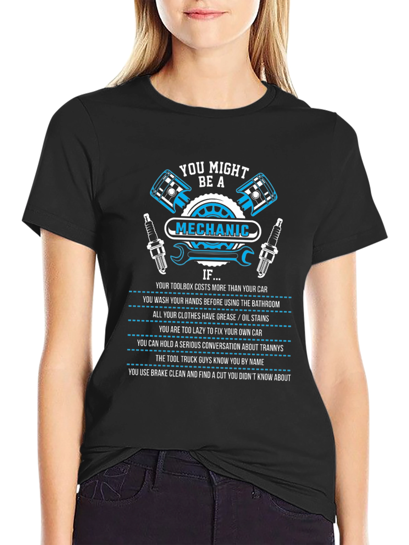 Black Mechanic T-Shirt: You Might Be A Mechanic If... view 2
