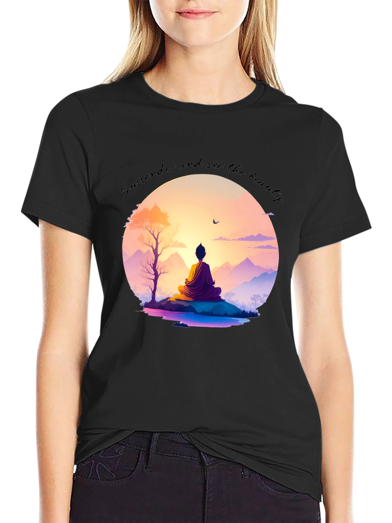Black Meditative Zen T-Shirt view 2
