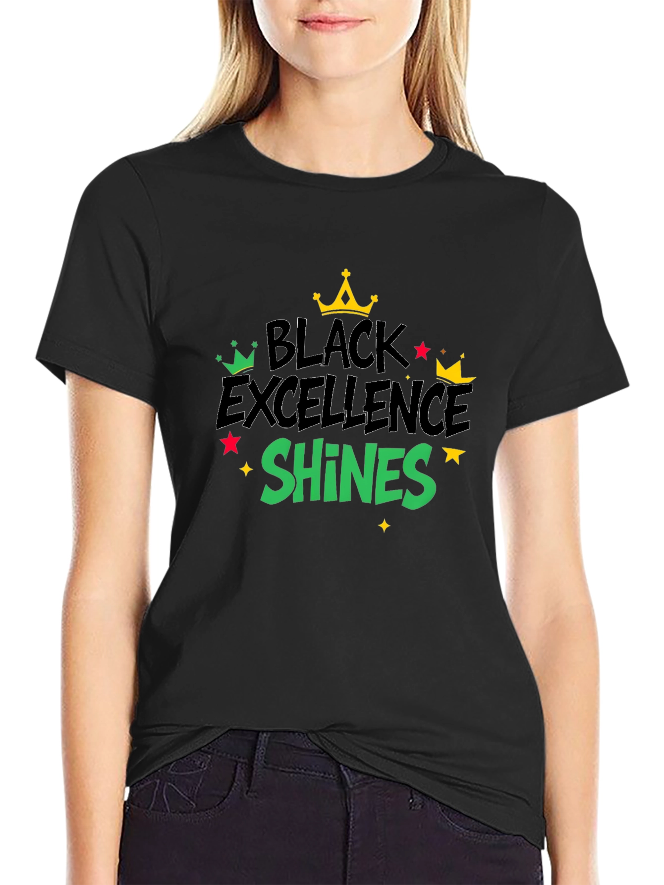 Black Black Excellence Shines Graphic Tee view 2