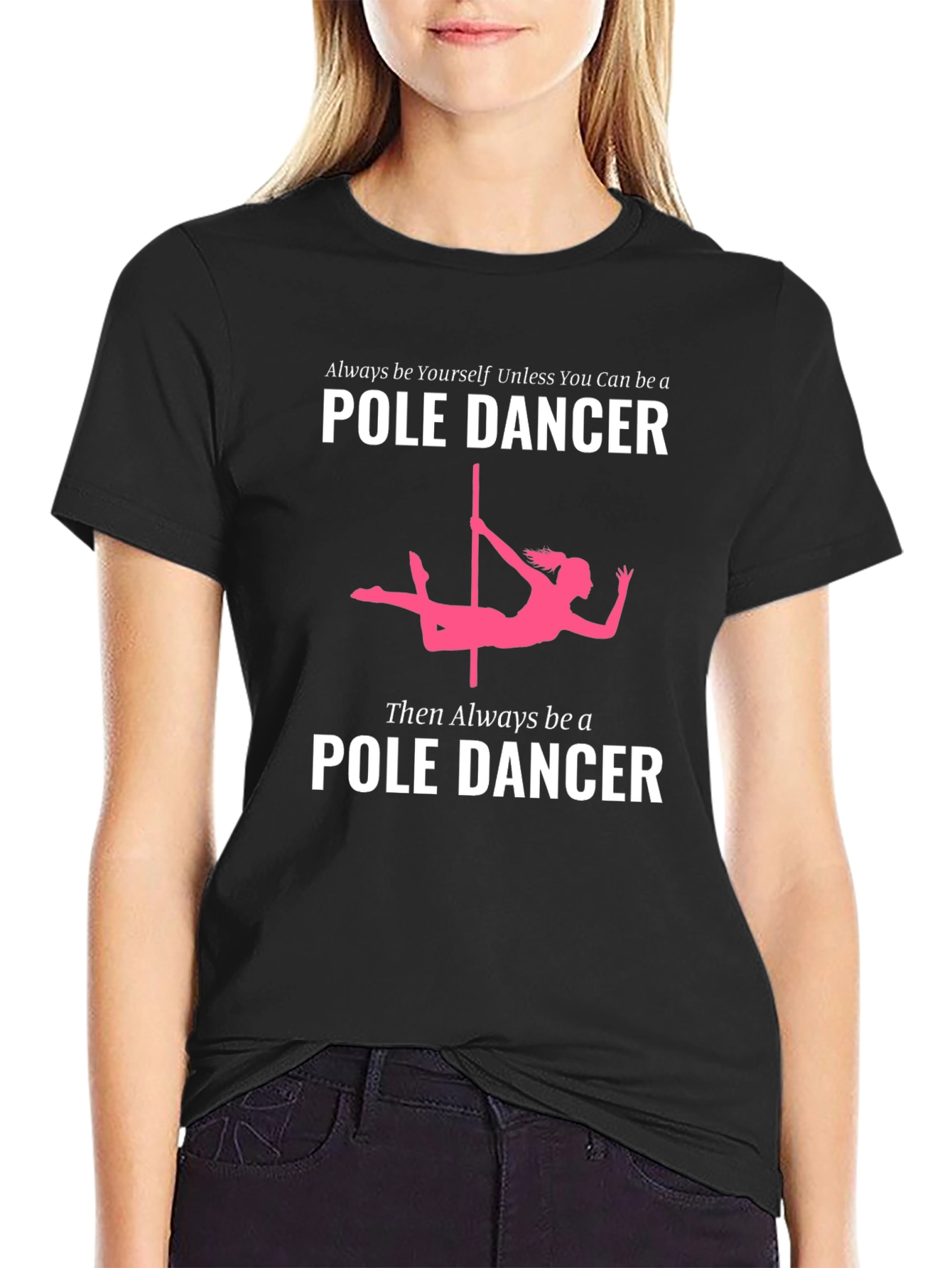 Black Pole Dancer Graphic T-Shirt - Novelty Tee view 2