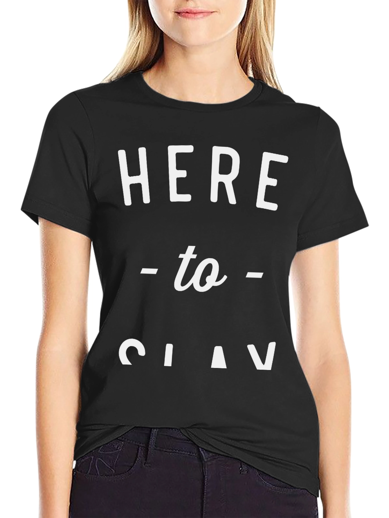 Black Here to Slav T-Shirt Funny Graphic Tee view 2