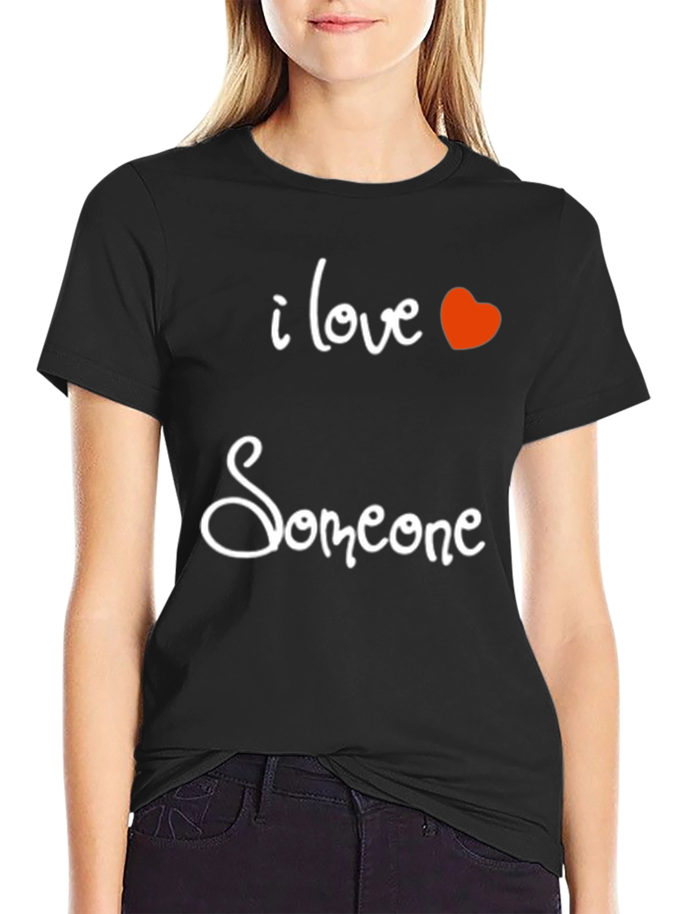 Black I Love Someone Graphic Tee - Soft & Stylish view 2