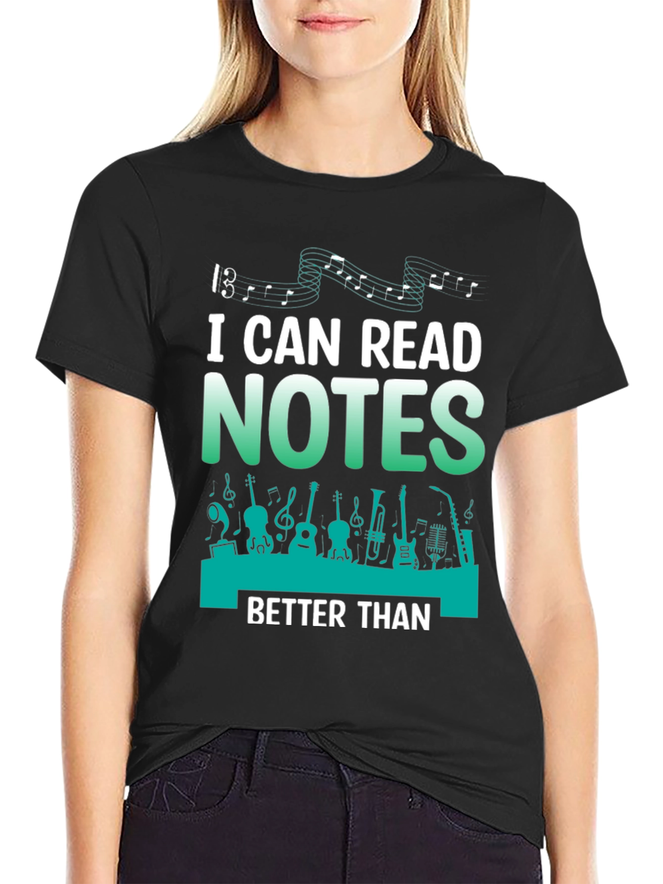 Black Musician T-Shirt: I Can Read Notes Better Than view 2