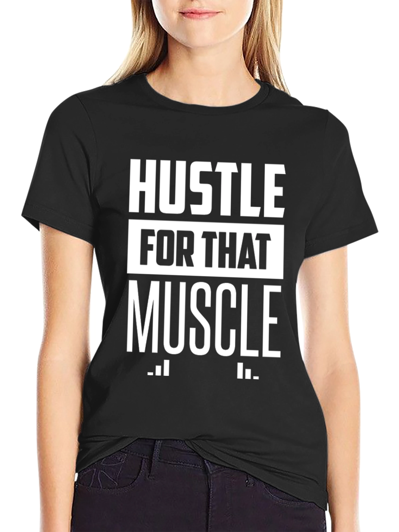 Black Hustle for That Muscle Graphic T-Shirt view 2