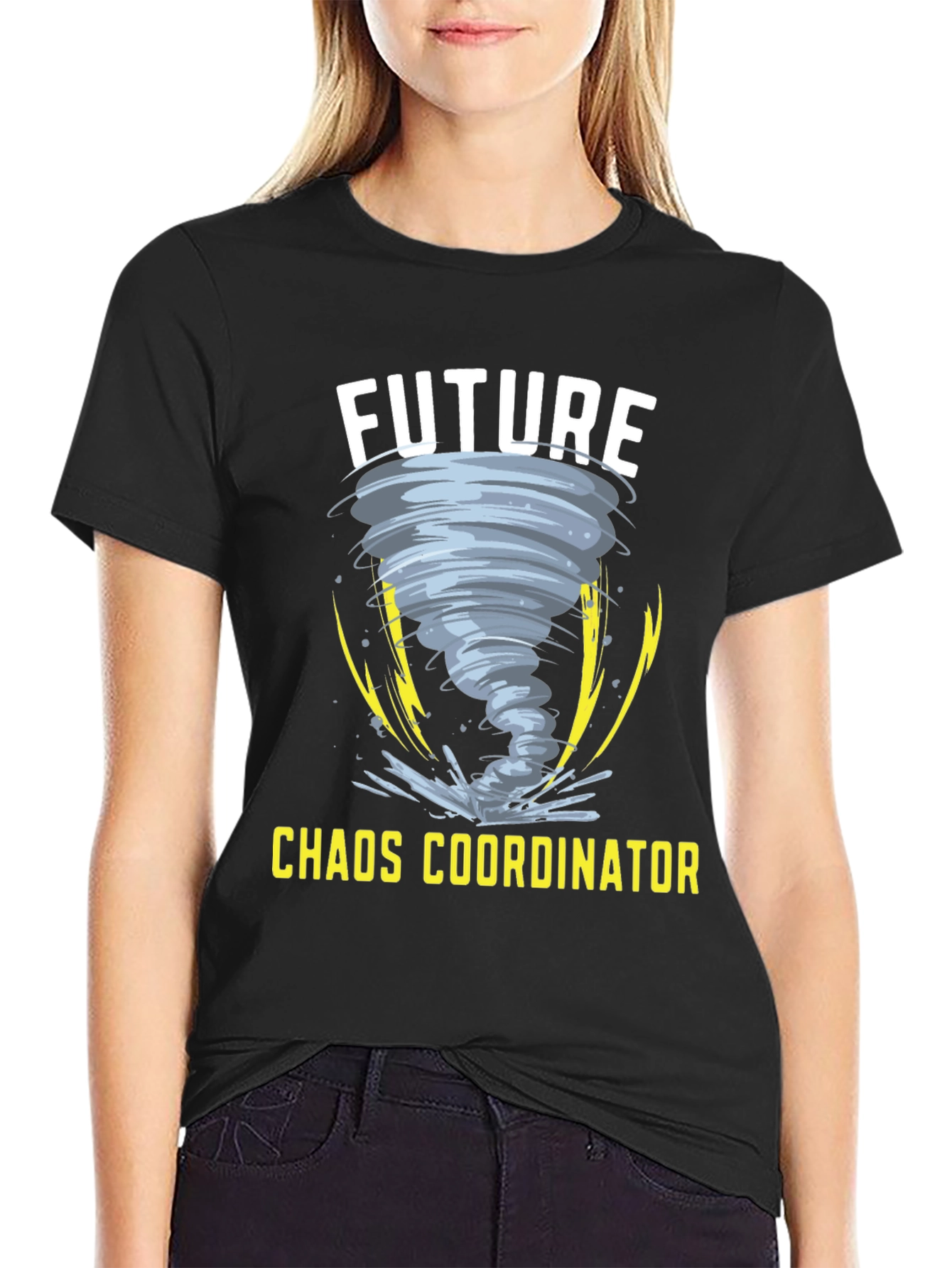 Black Future Chaos Coordinator Graphic T-Shirt view 2