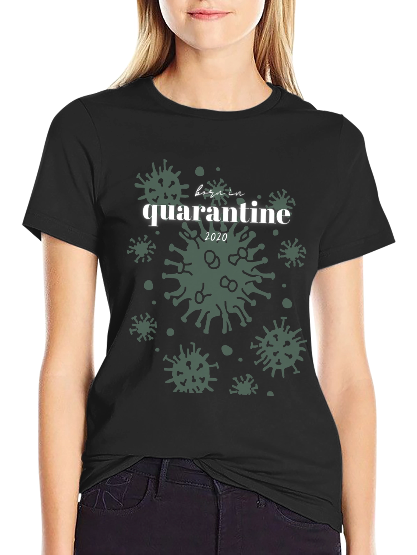 Black Born in Quarantine 2020 Graphic Tee view 2
